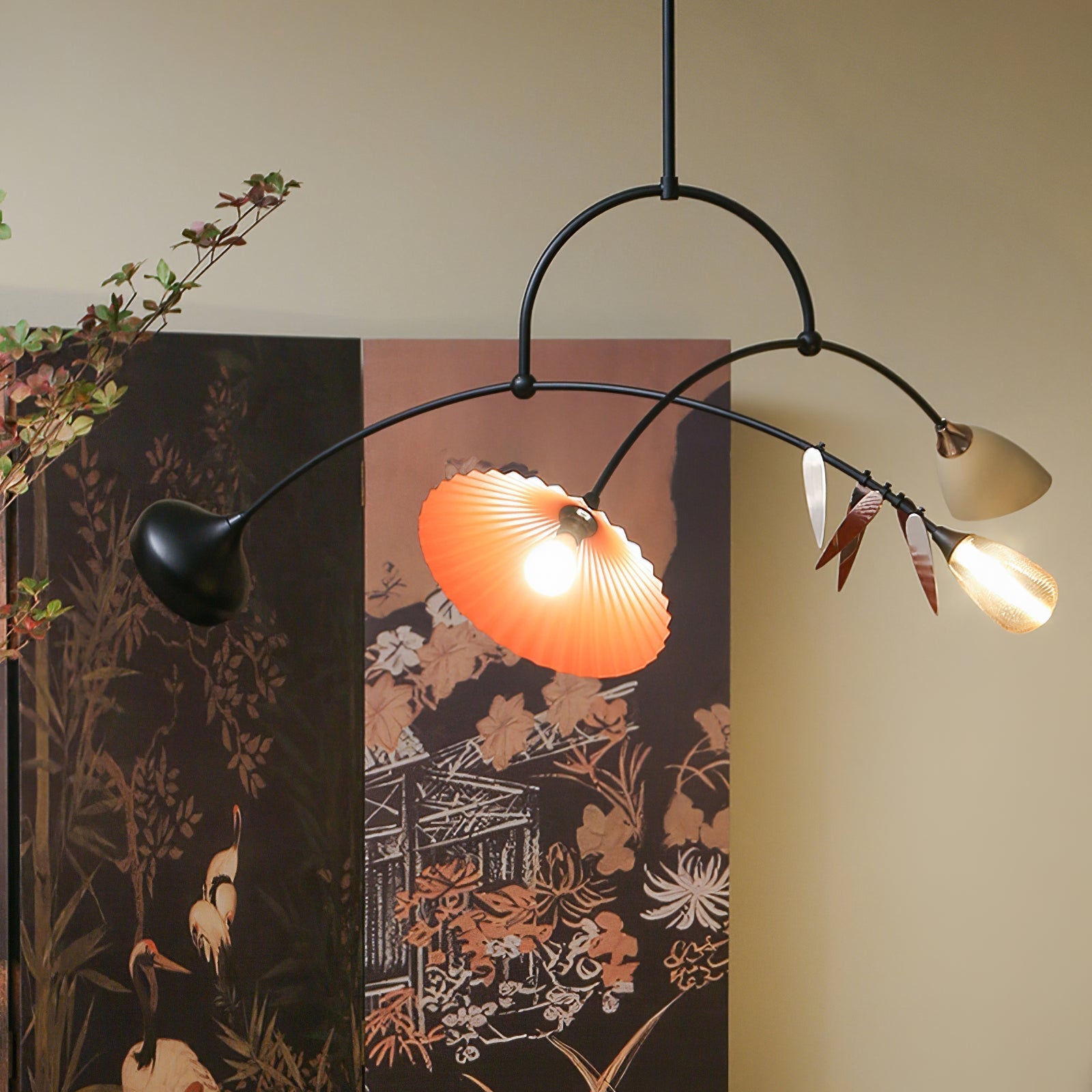 FloraCurv Glass Artisan Pendant Light-Neutral Decor