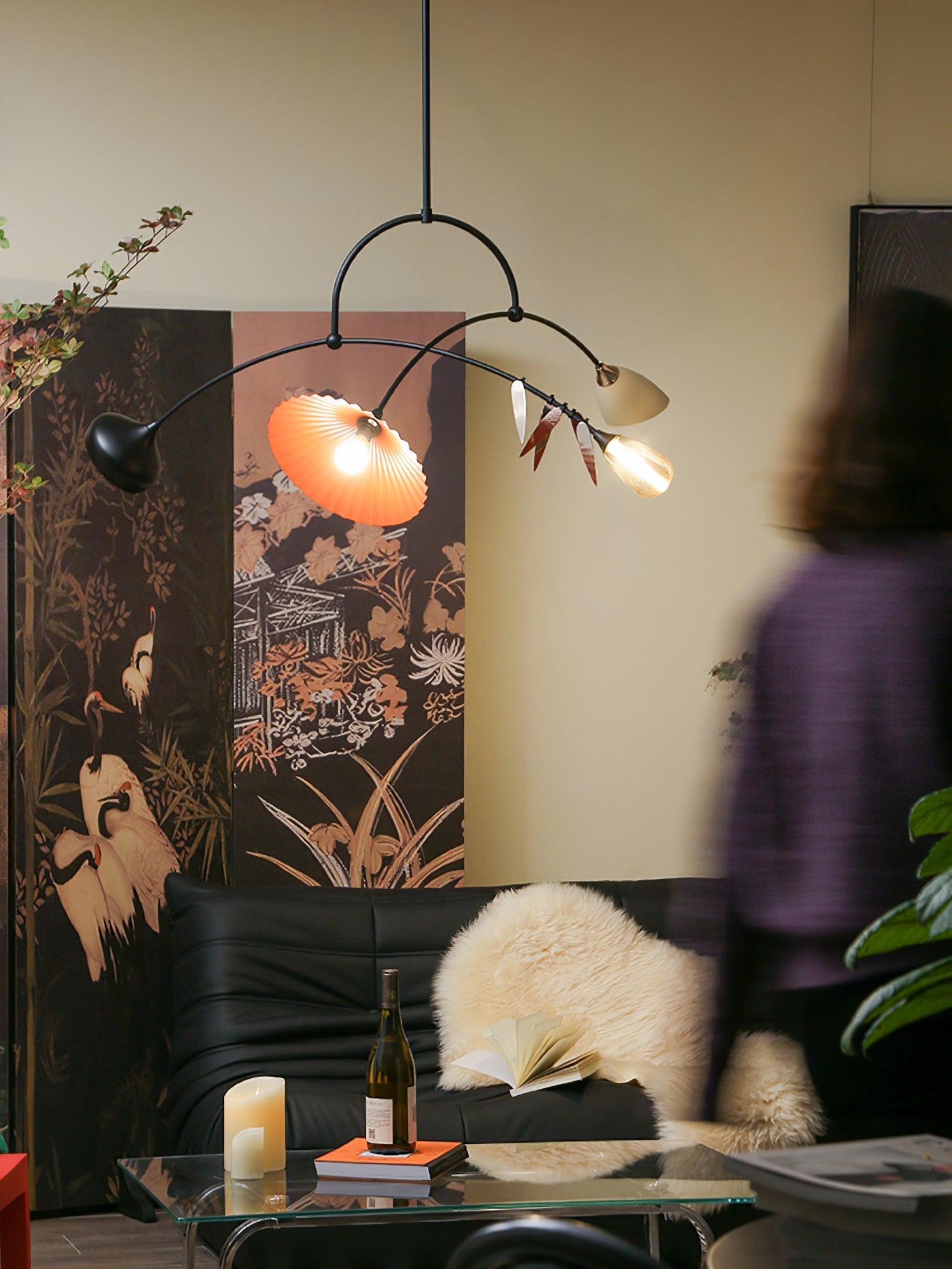 FloraCurv Glass Artisan Pendant Light-Neutral Decor