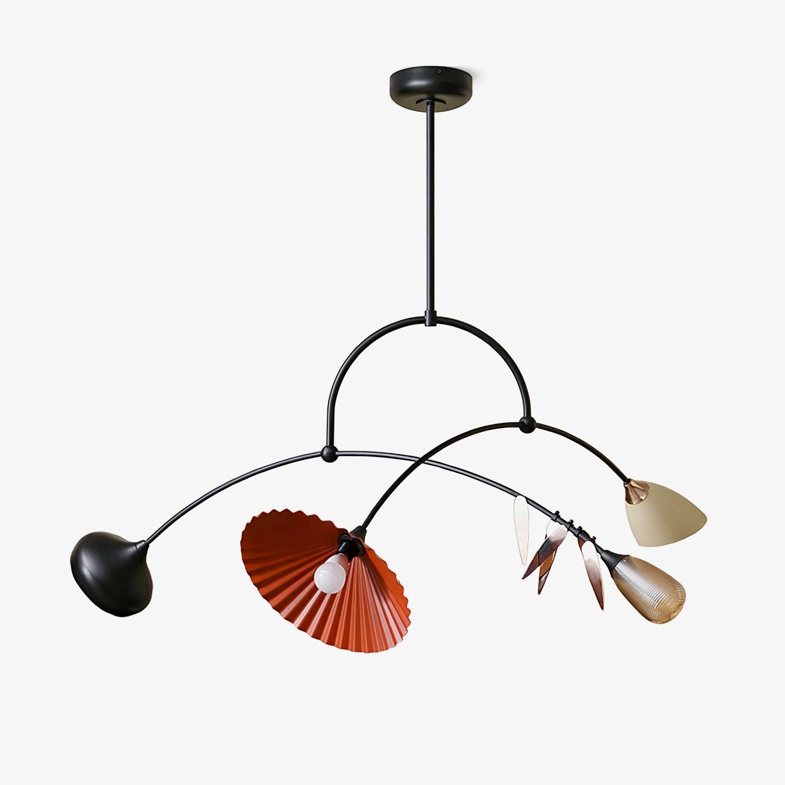 FloraCurv Glass Artisan Pendant Light-Neutral Decor