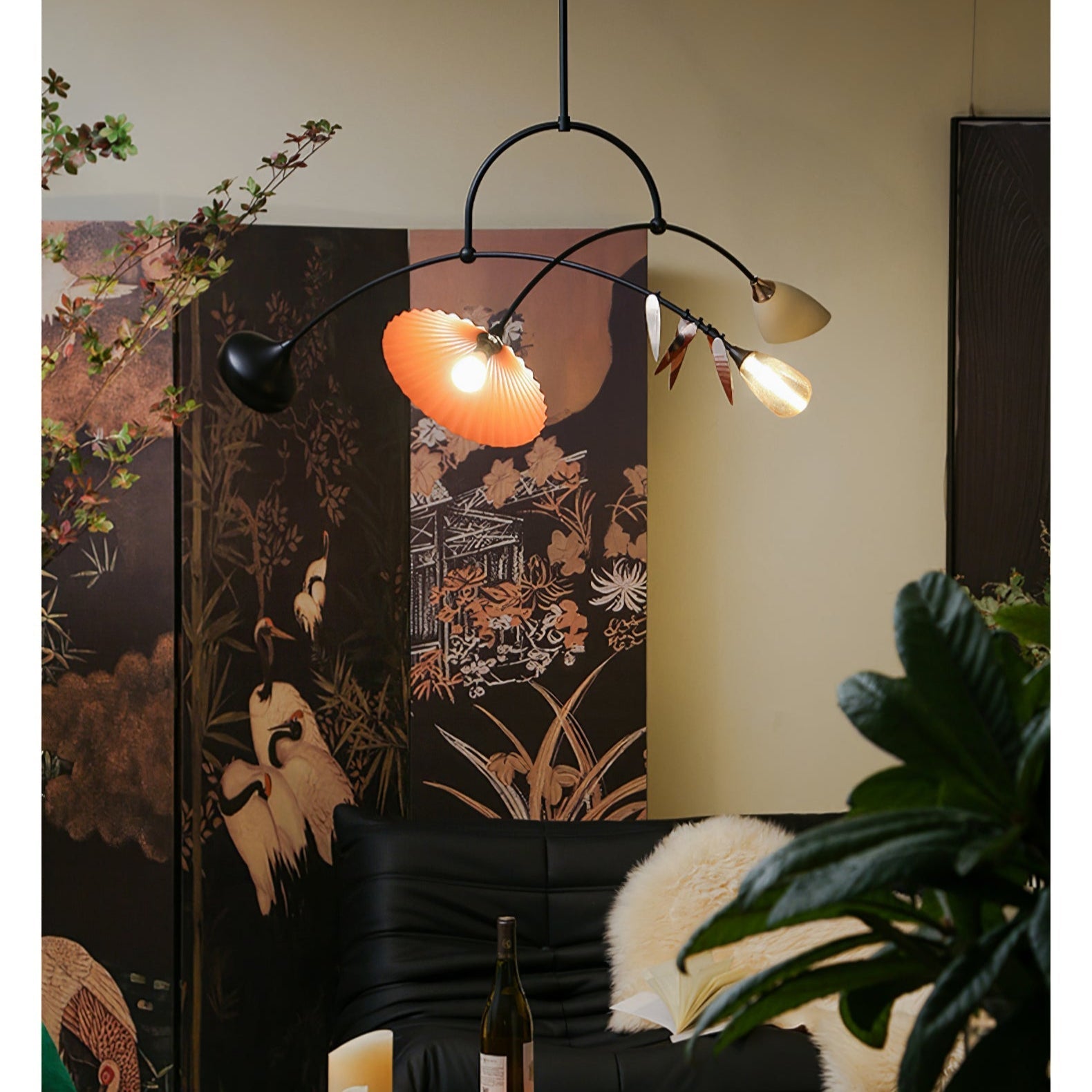 FloraCurv Glass Artisan Pendant Light-Neutral Decor
