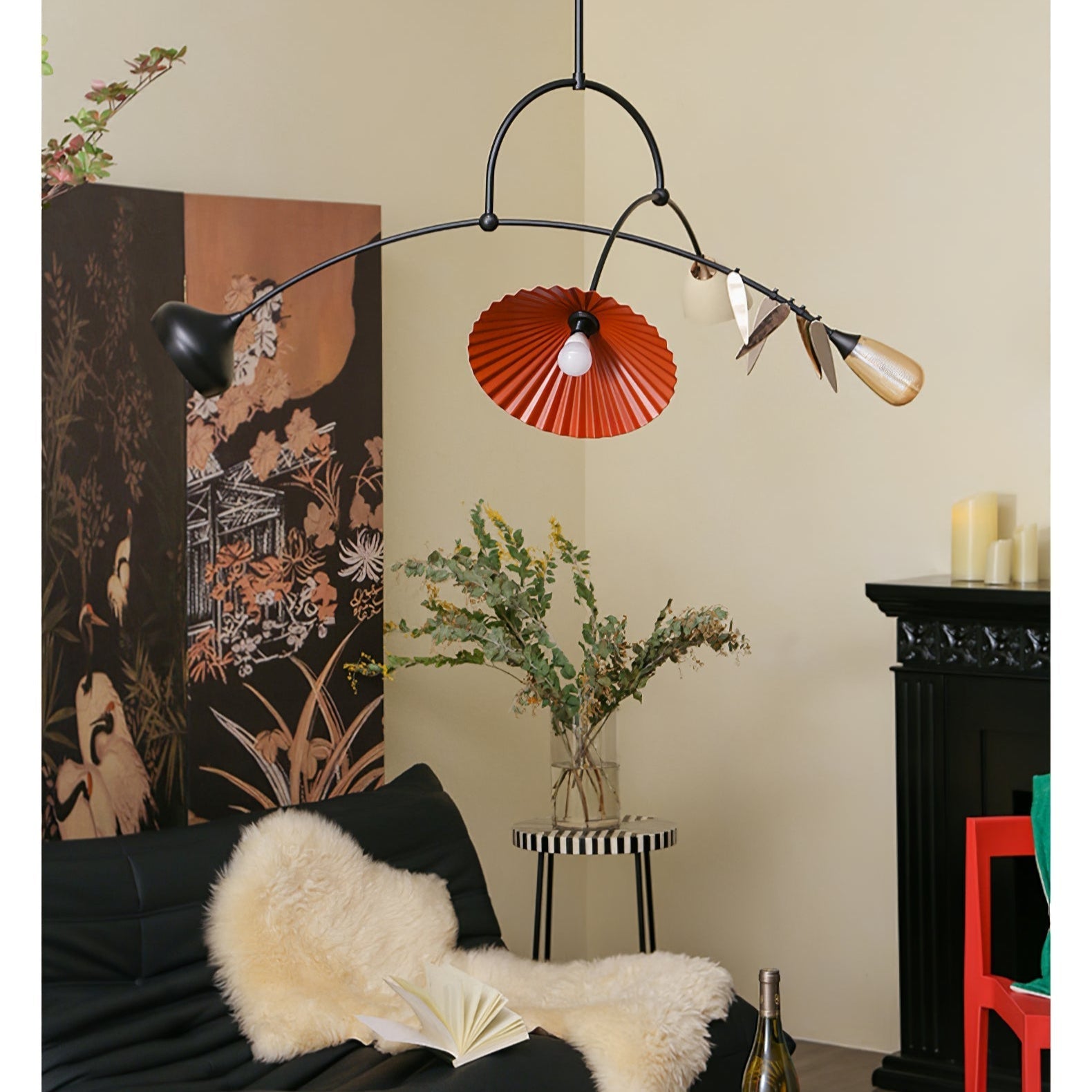 FloraCurv Glass Artisan Pendant Light-Neutral Decor