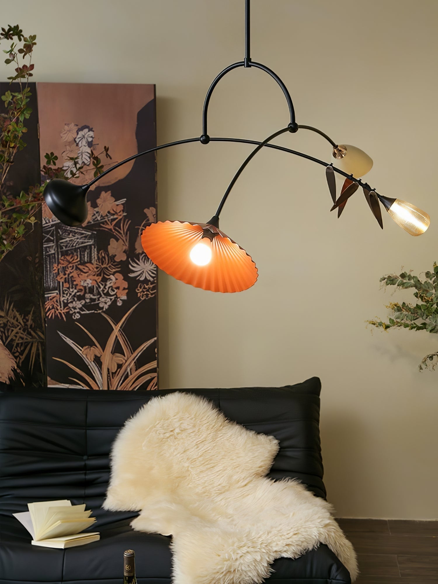 FloraCurv Glass Artisan Pendant Light-Neutral Decor