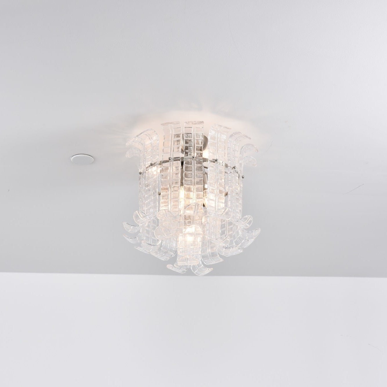 Aurora Ceiling Lamp Clear Murano Glass Flush Mount-Neutral Decor