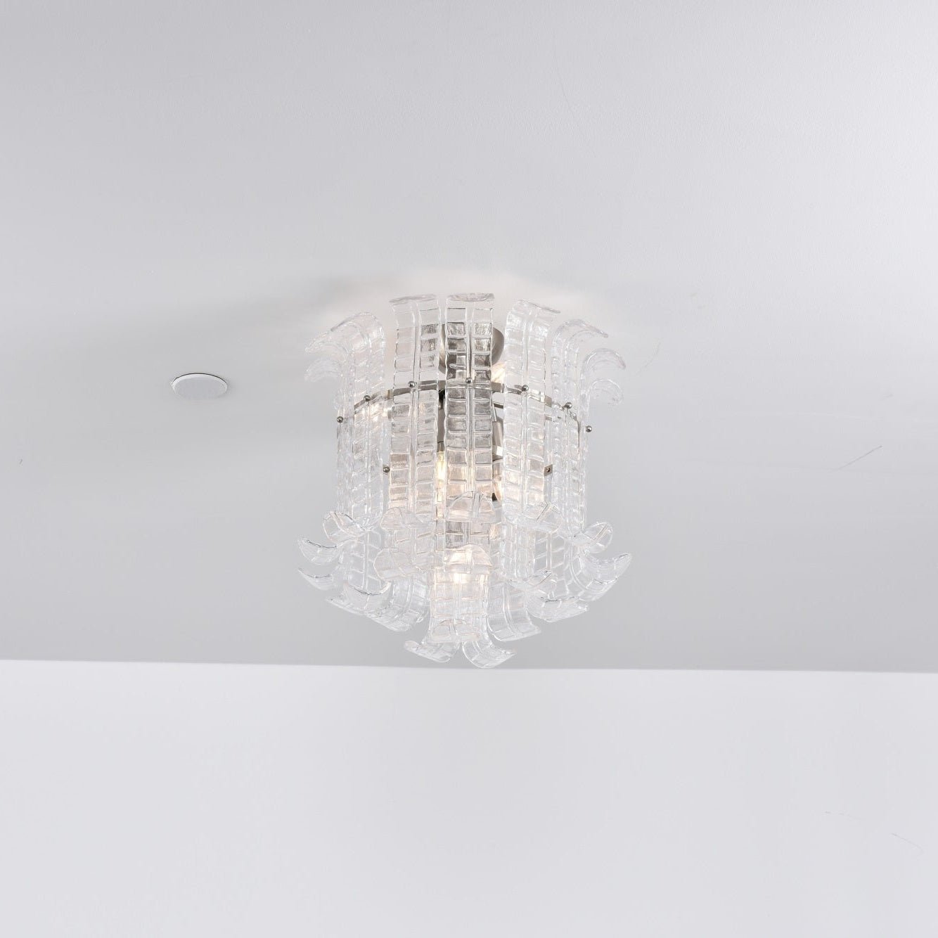 Aurora Ceiling Lamp Clear Murano Glass Flush Mount-Neutral Decor
