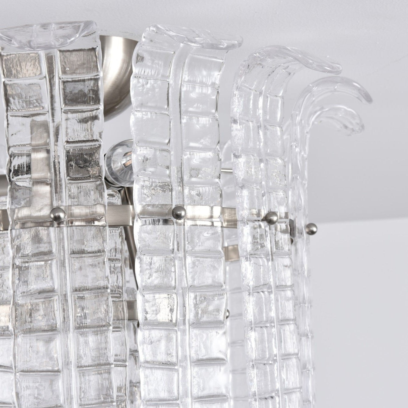 Aurora Ceiling Lamp Clear Murano Glass Flush Mount-Neutral Decor