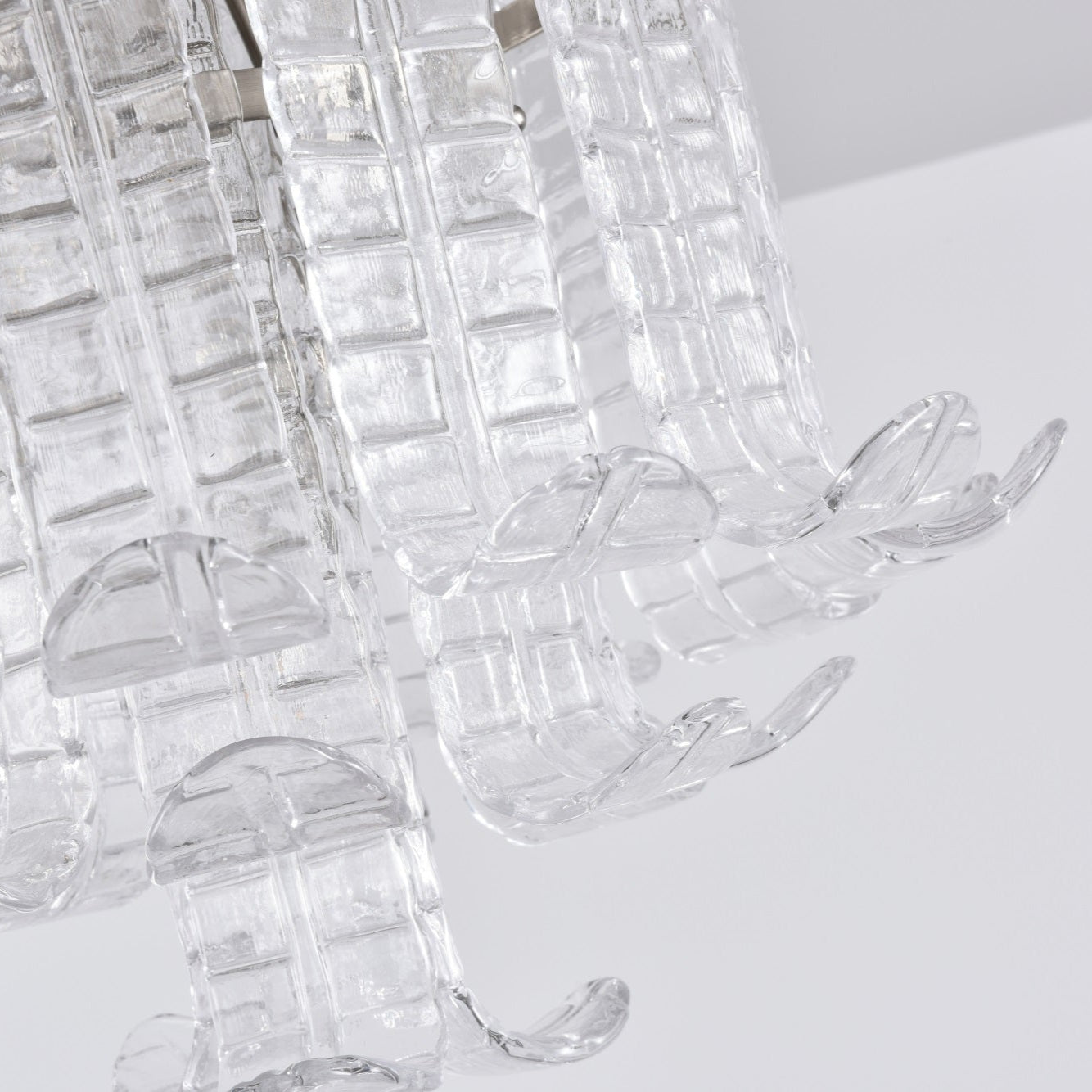 Aurora Ceiling Lamp Clear Murano Glass Flush Mount-Neutral Decor