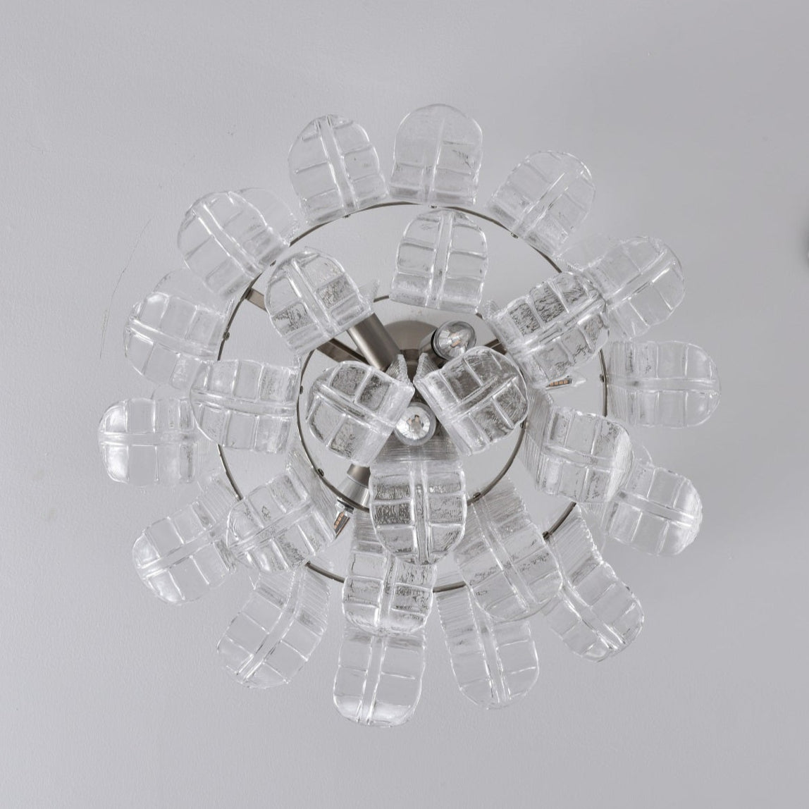 Aurora Ceiling Lamp Clear Murano Glass Flush Mount-Neutral Decor