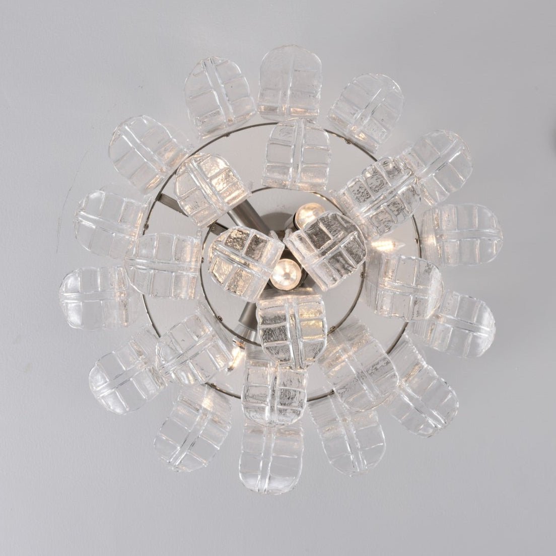 Aurora Ceiling Lamp Clear Murano Glass Flush Mount-Neutral Decor