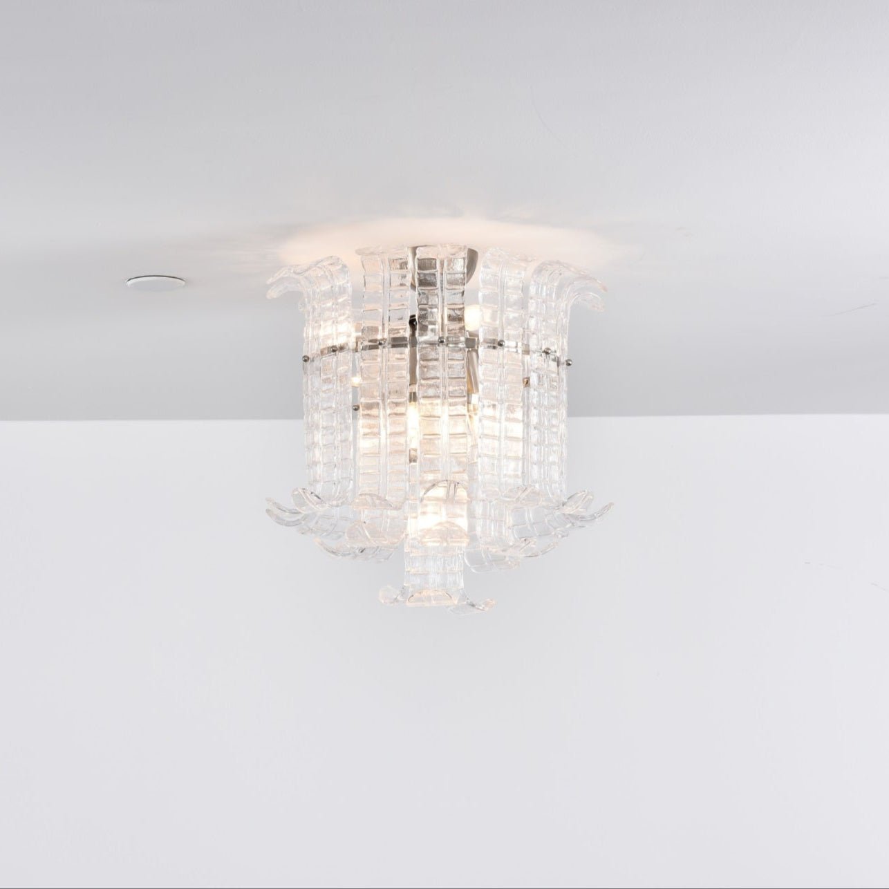 Aurora Ceiling Lamp Clear Murano Glass Flush Mount-Neutral Decor