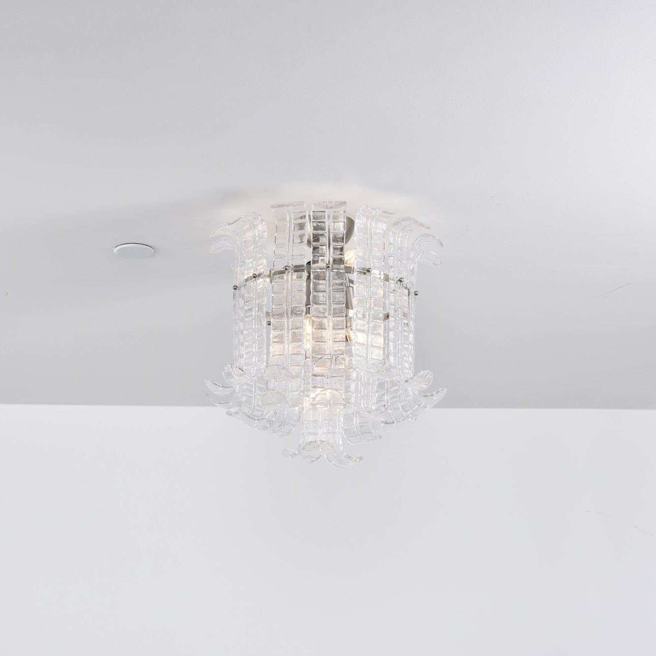 Aurora Ceiling Lamp Clear Murano Glass Flush Mount-Neutral Decor