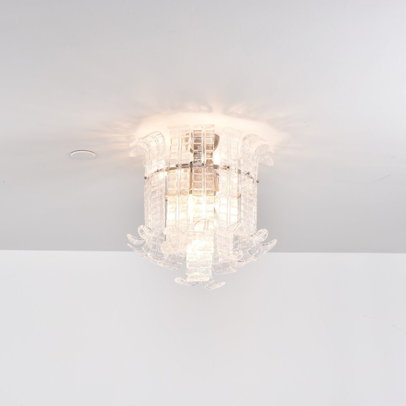 Aurora Ceiling Lamp Clear Murano Glass Flush Mount-Neutral Decor