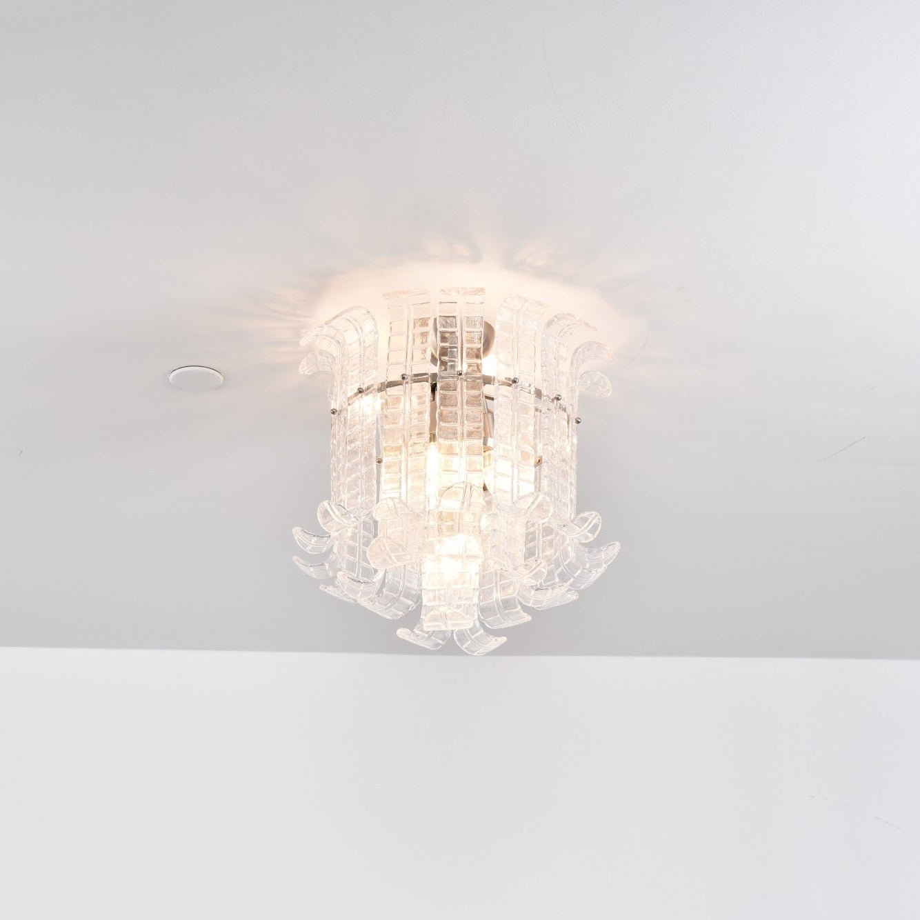 Aurora Ceiling Lamp Clear Murano Glass Flush Mount-Neutral Decor