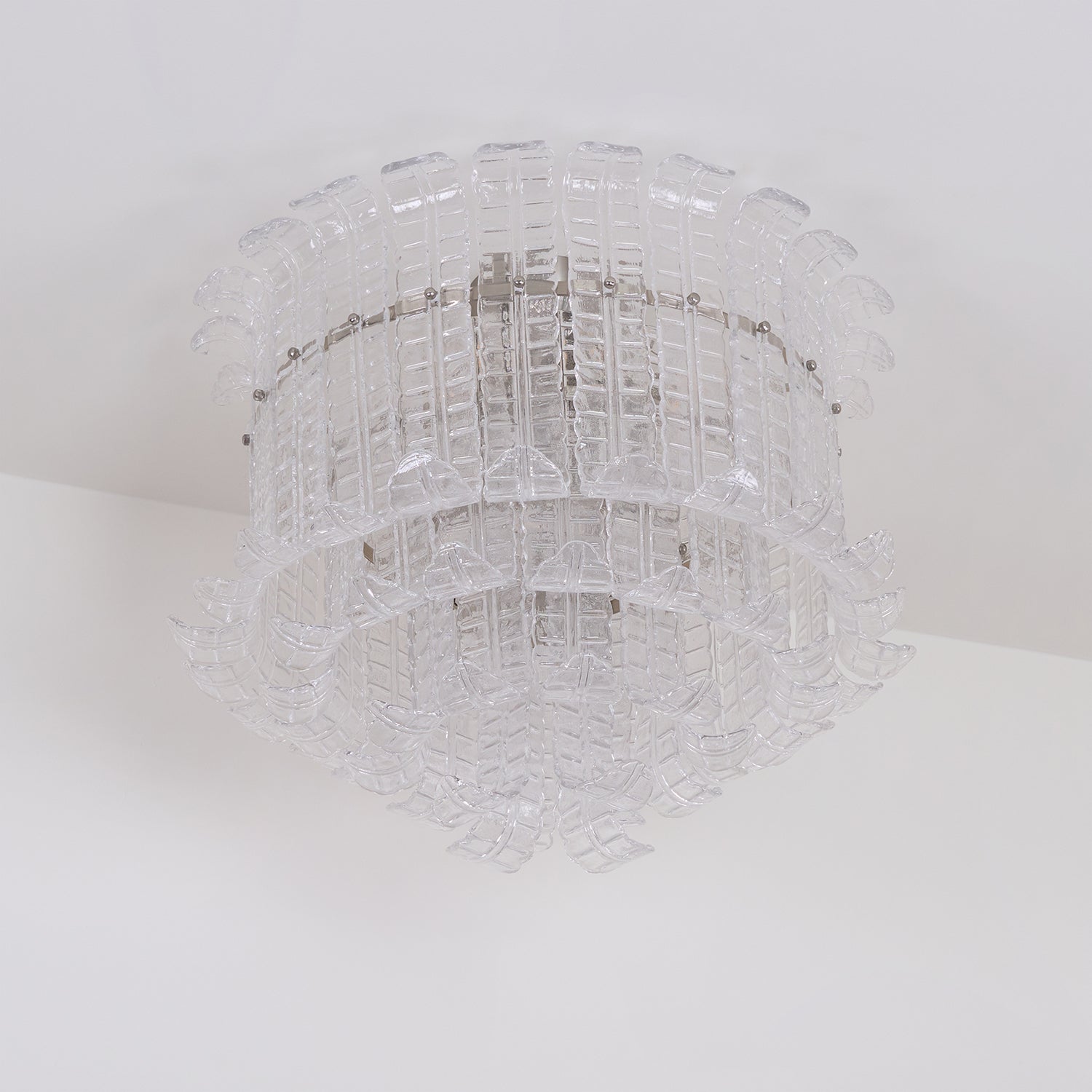 Aurora Ceiling Lamp Clear Murano Glass Flush Mount-Neutral Decor