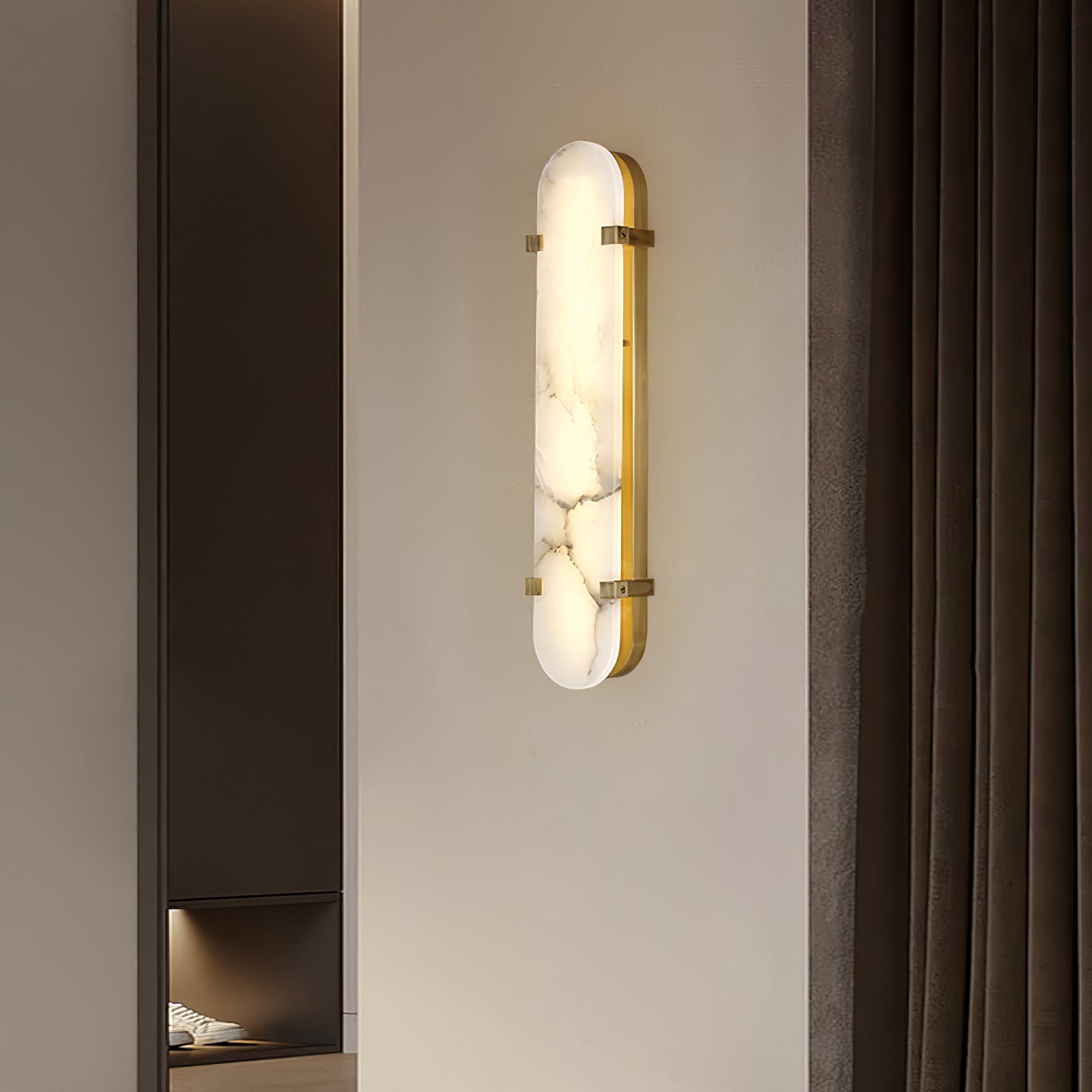 Lunaris Modern Alabaster Wall Light-Neutral Decor