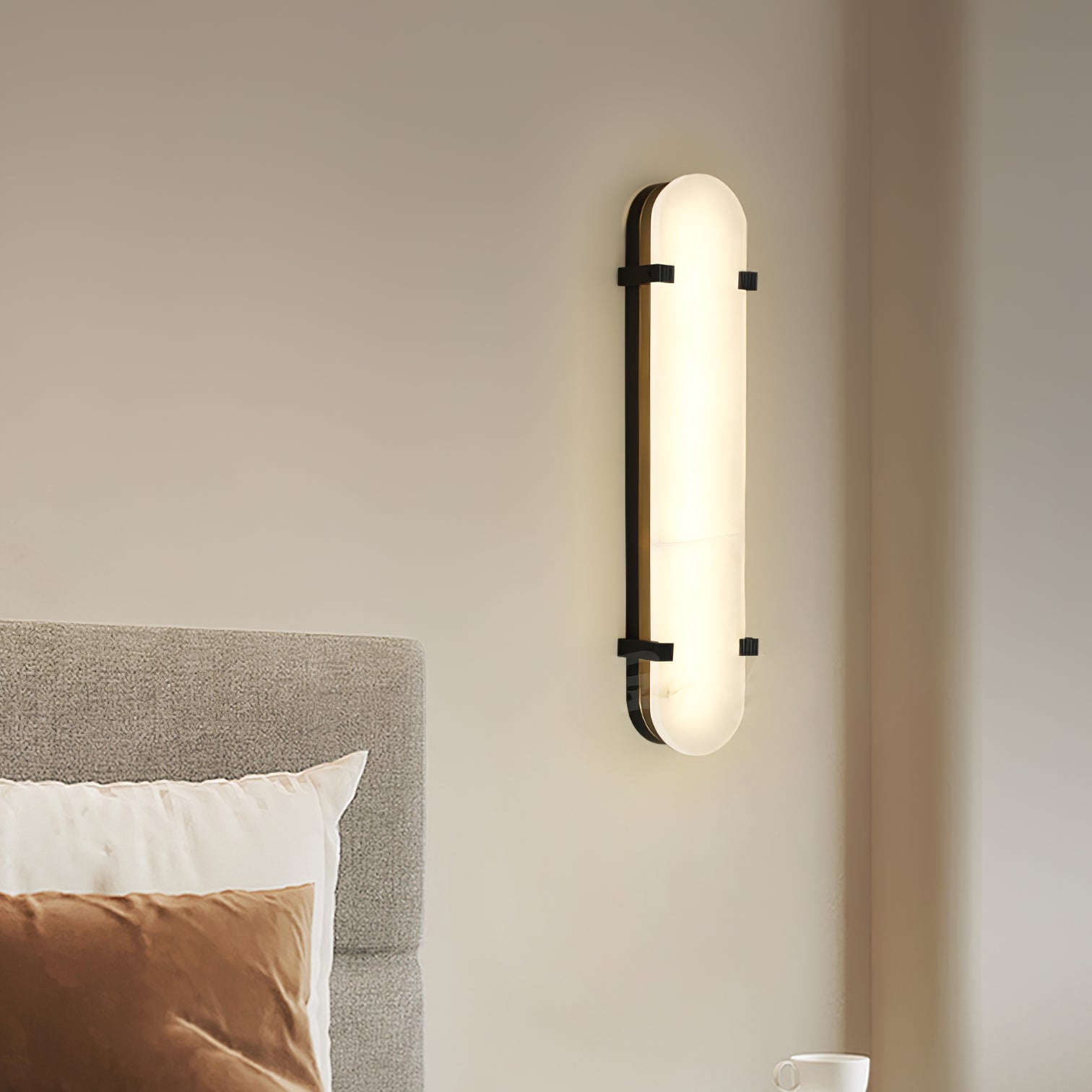 Lunaris Modern Alabaster Wall Light-Neutral Decor