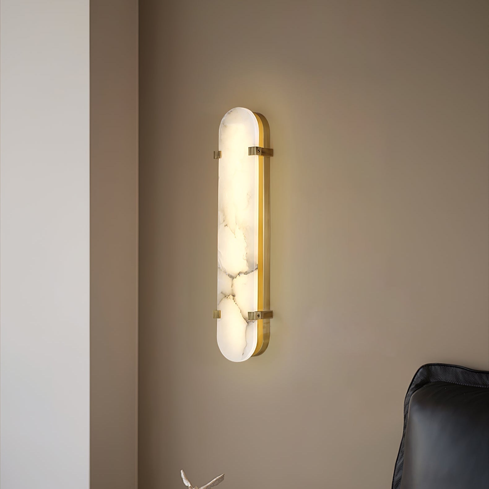 Lunaris Modern Alabaster Wall Light-Neutral Decor