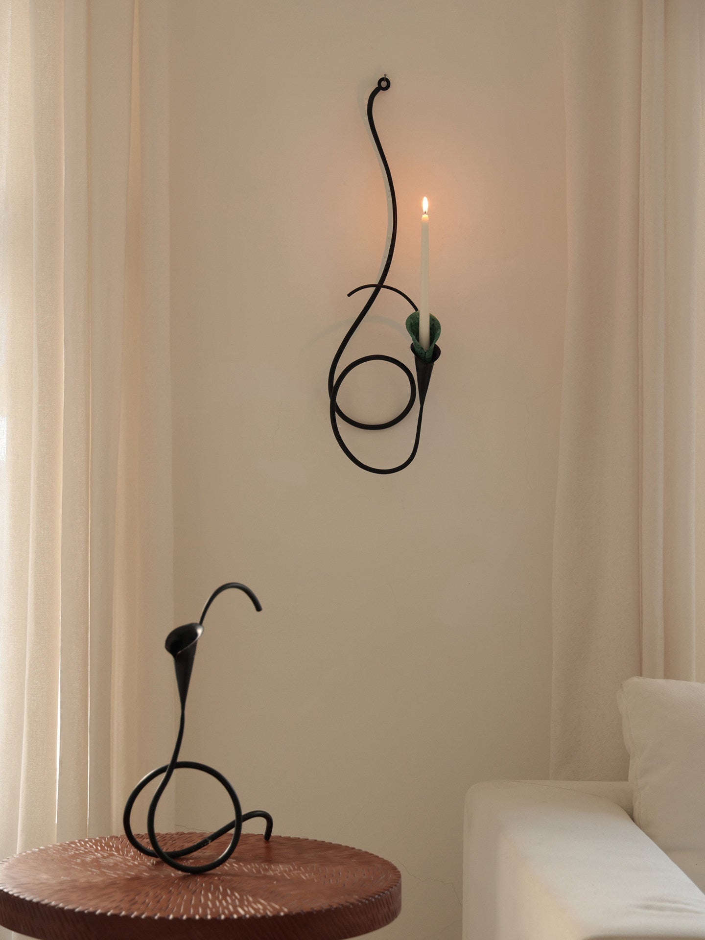Calla Lily Candle Holder-Neutral Decor