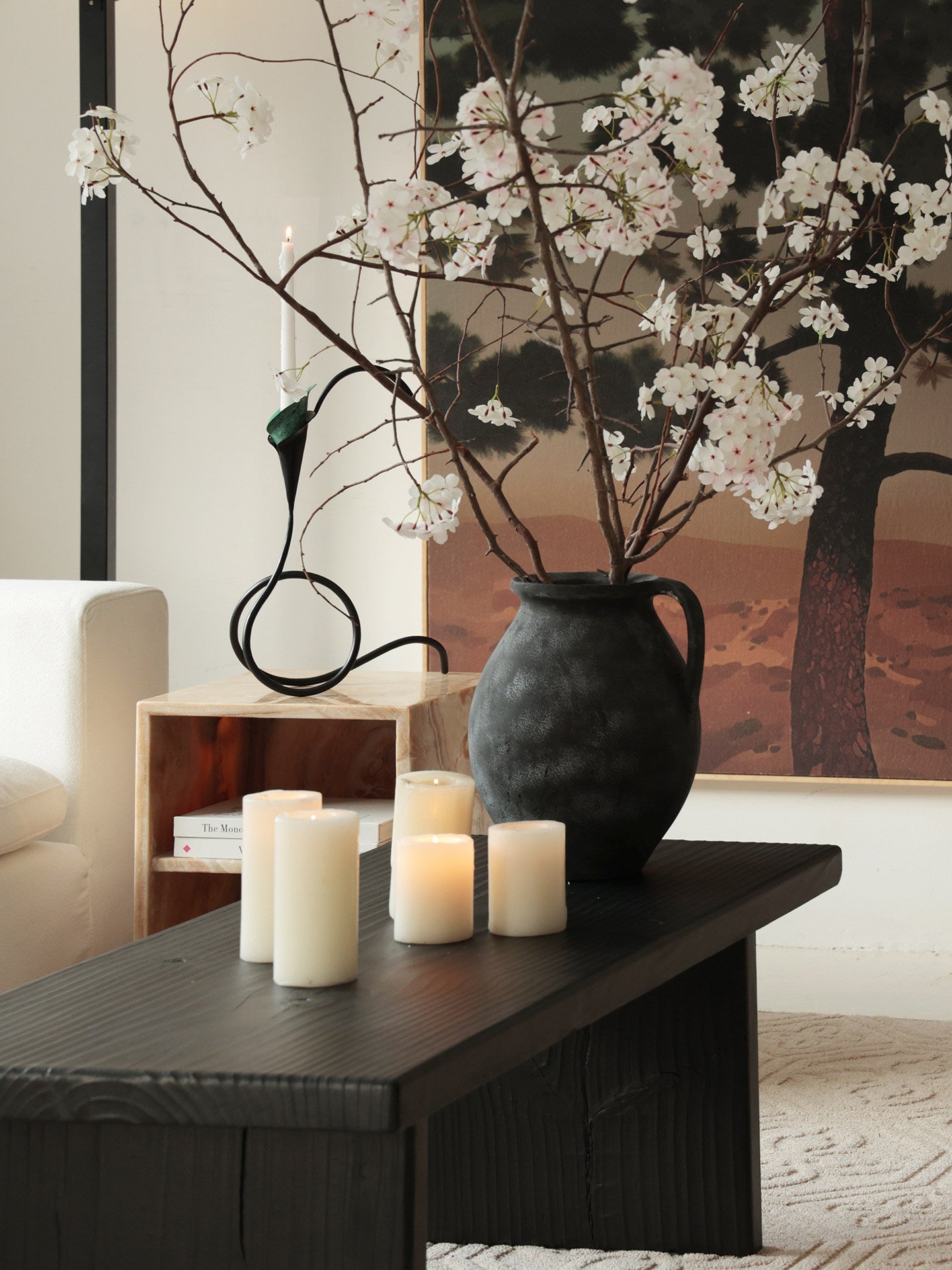 Calla Lily Candle Holder-Neutral Decor