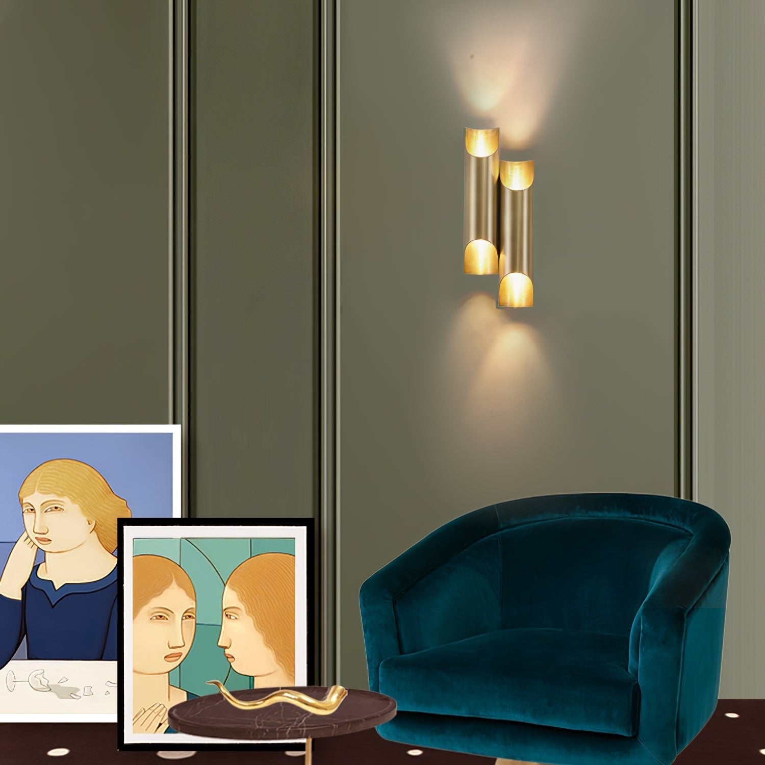 Zodoran Traditional Brass Wall Lamp-Neutral Decor