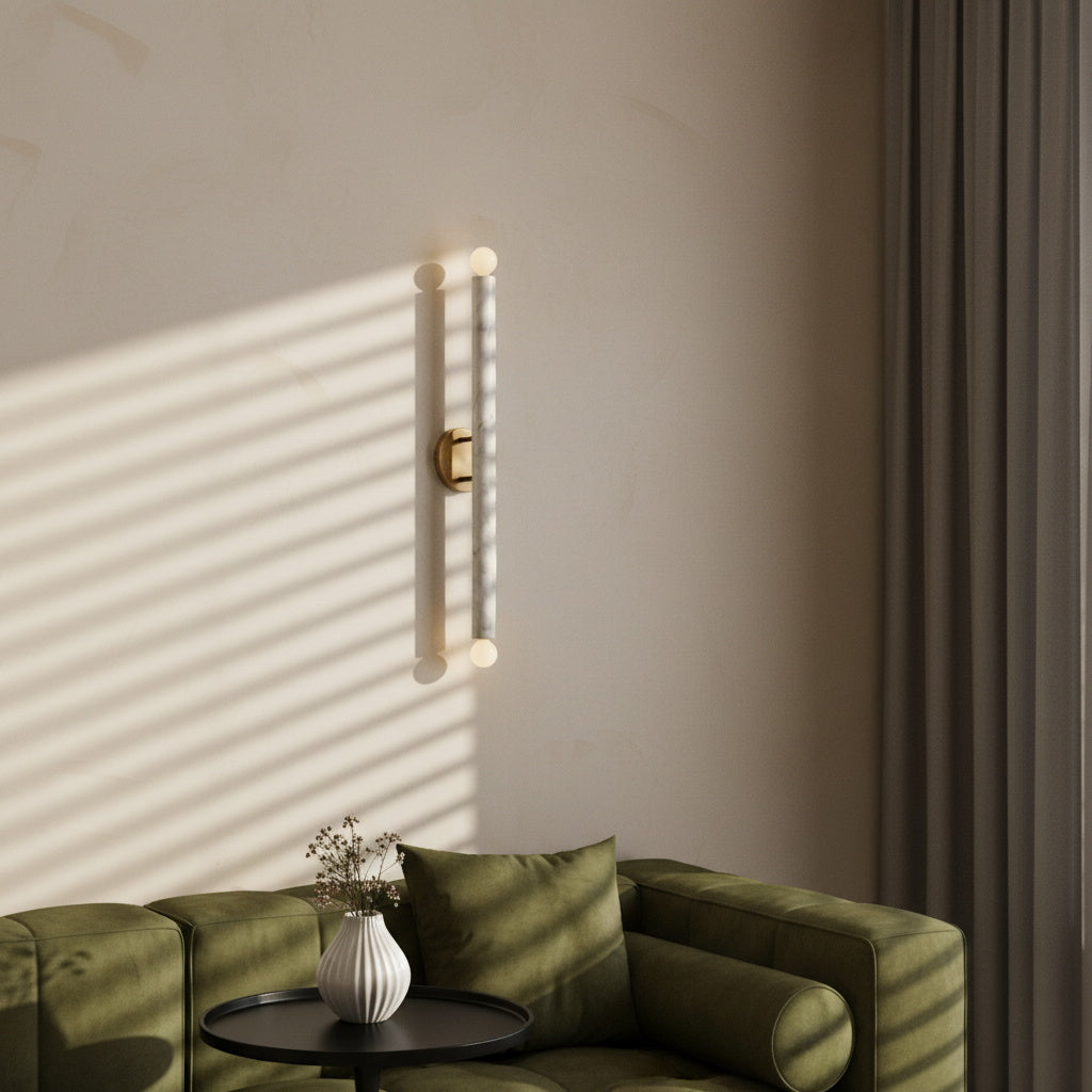 Front view of the Callaway Marble Wall Lamp with a black finish.