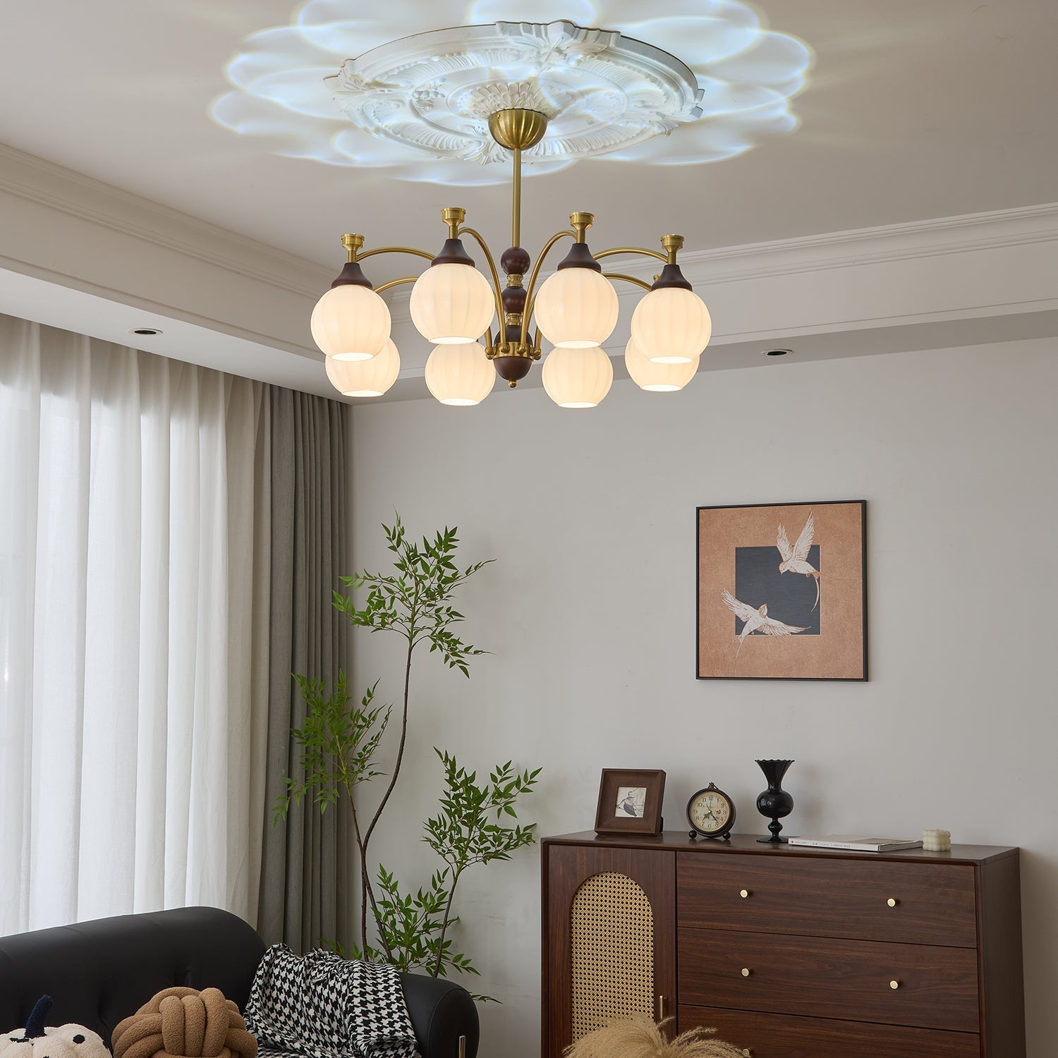 Illoros Traditional Elegance Wood Chandelier-Neutral Decor
