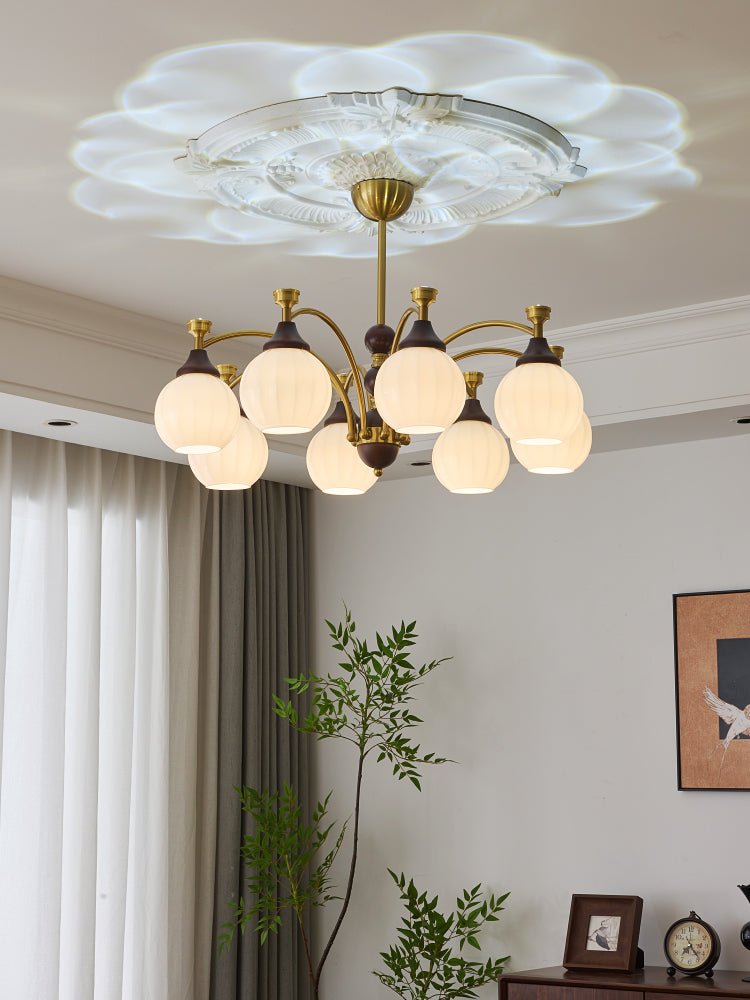 Illoros Traditional Elegance Wood Chandelier-Neutral Decor
