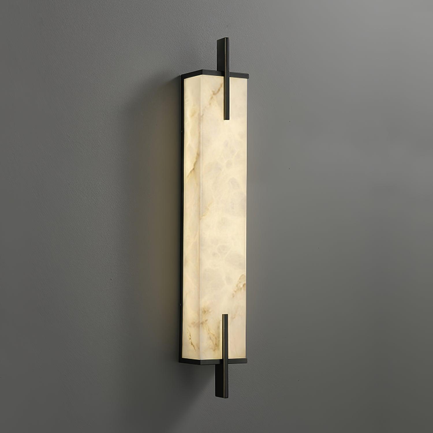 Komino Rectangular Alabaster Wall Light-Neutral Decor