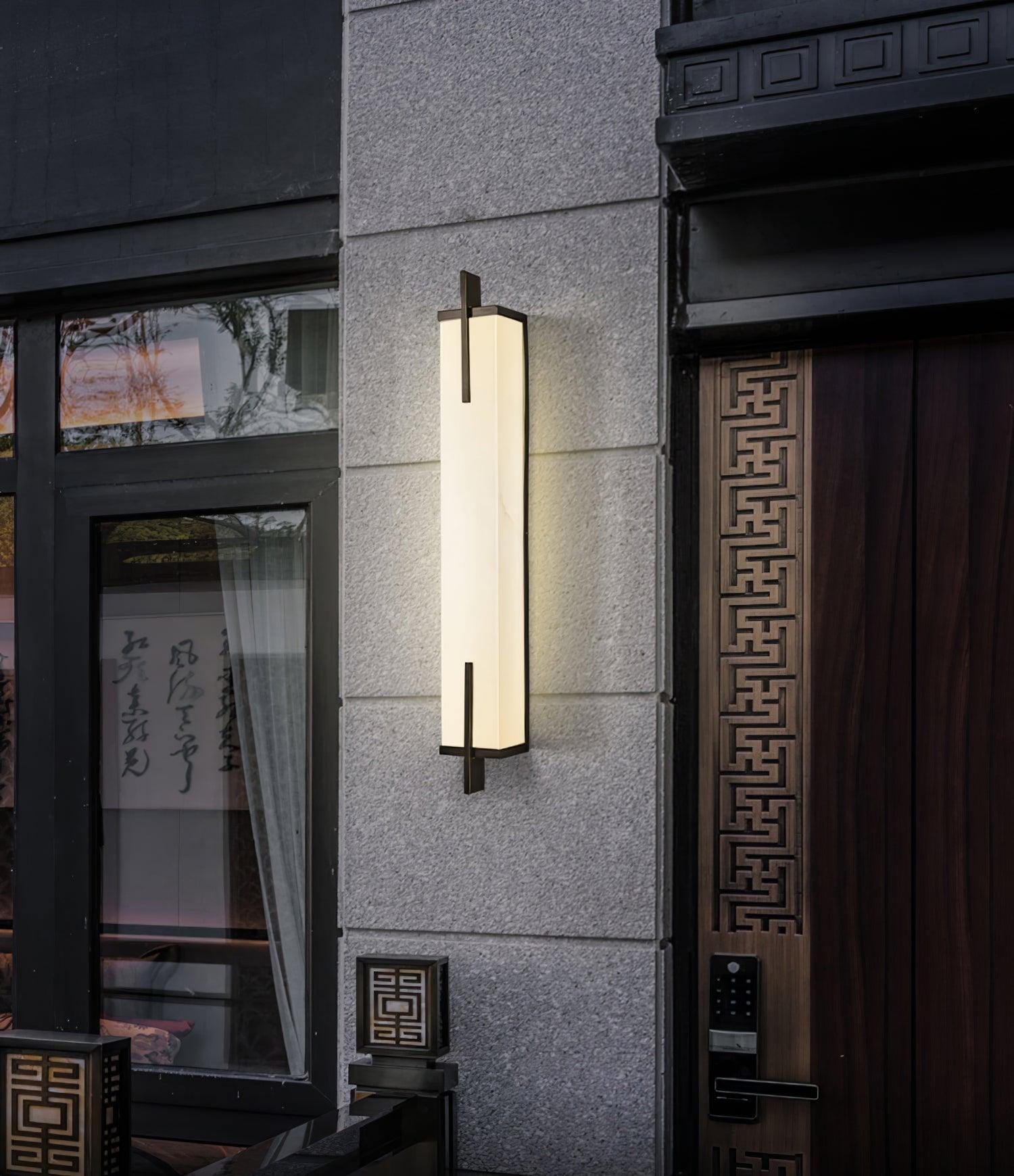Komino Rectangular Alabaster Wall Light-Neutral Decor