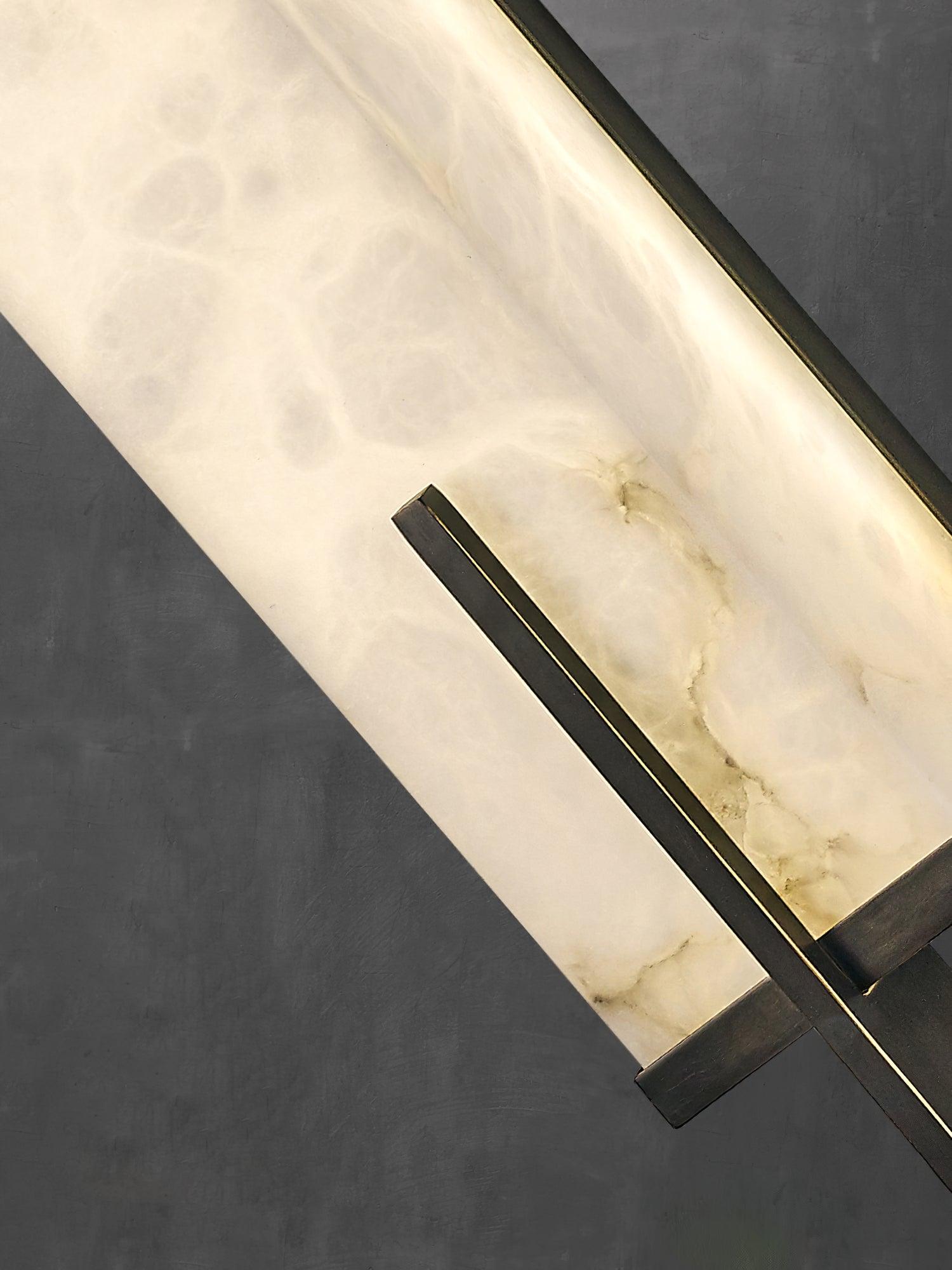 Komino Rectangular Alabaster Wall Light-Neutral Decor