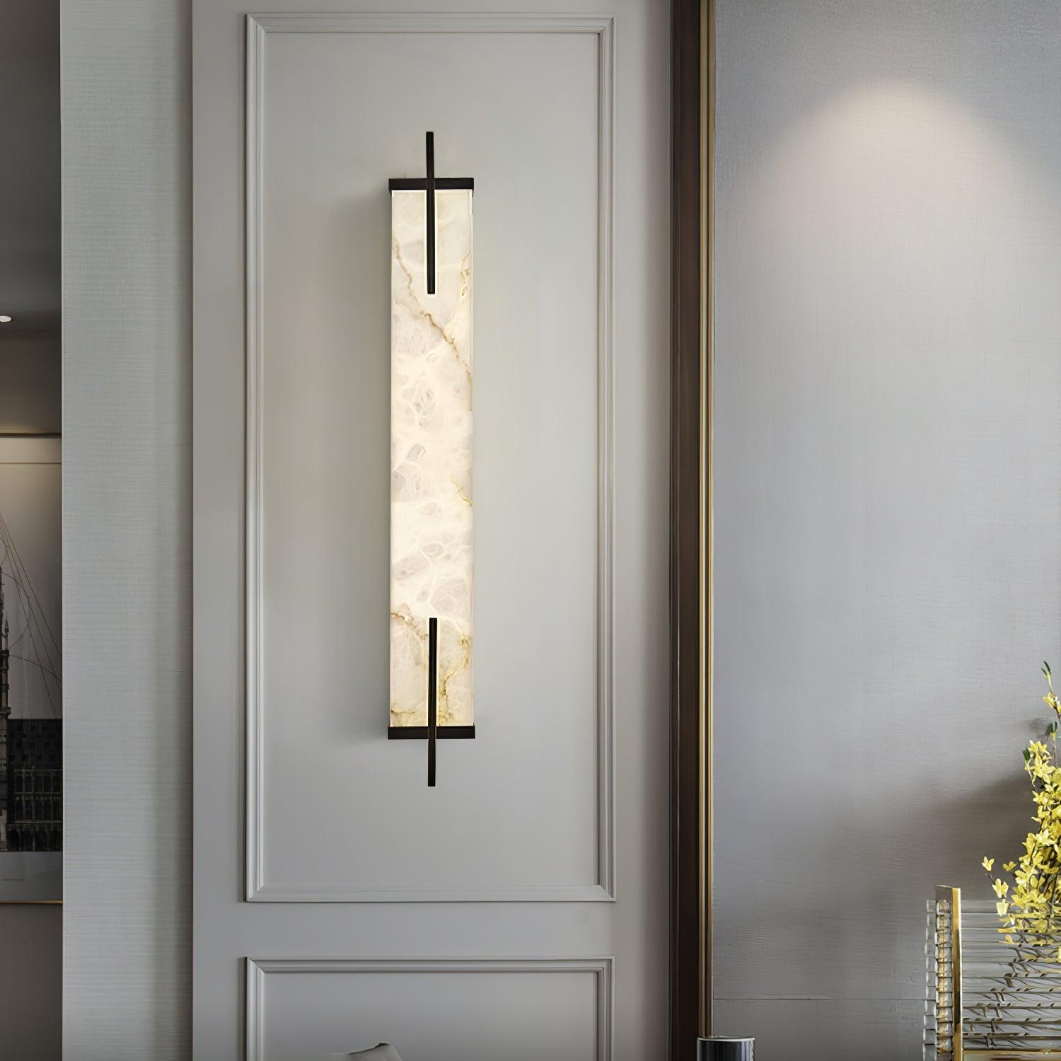 Komino Rectangular Alabaster Wall Light-Neutral Decor