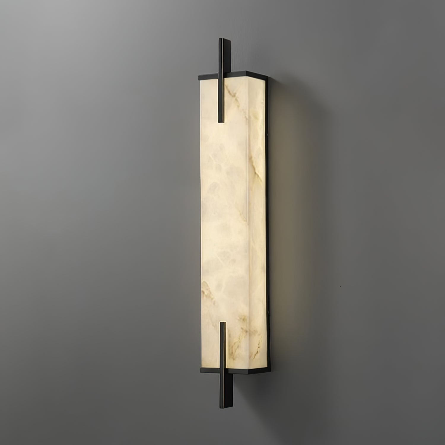 Komino Rectangular Alabaster Wall Light-Neutral Decor