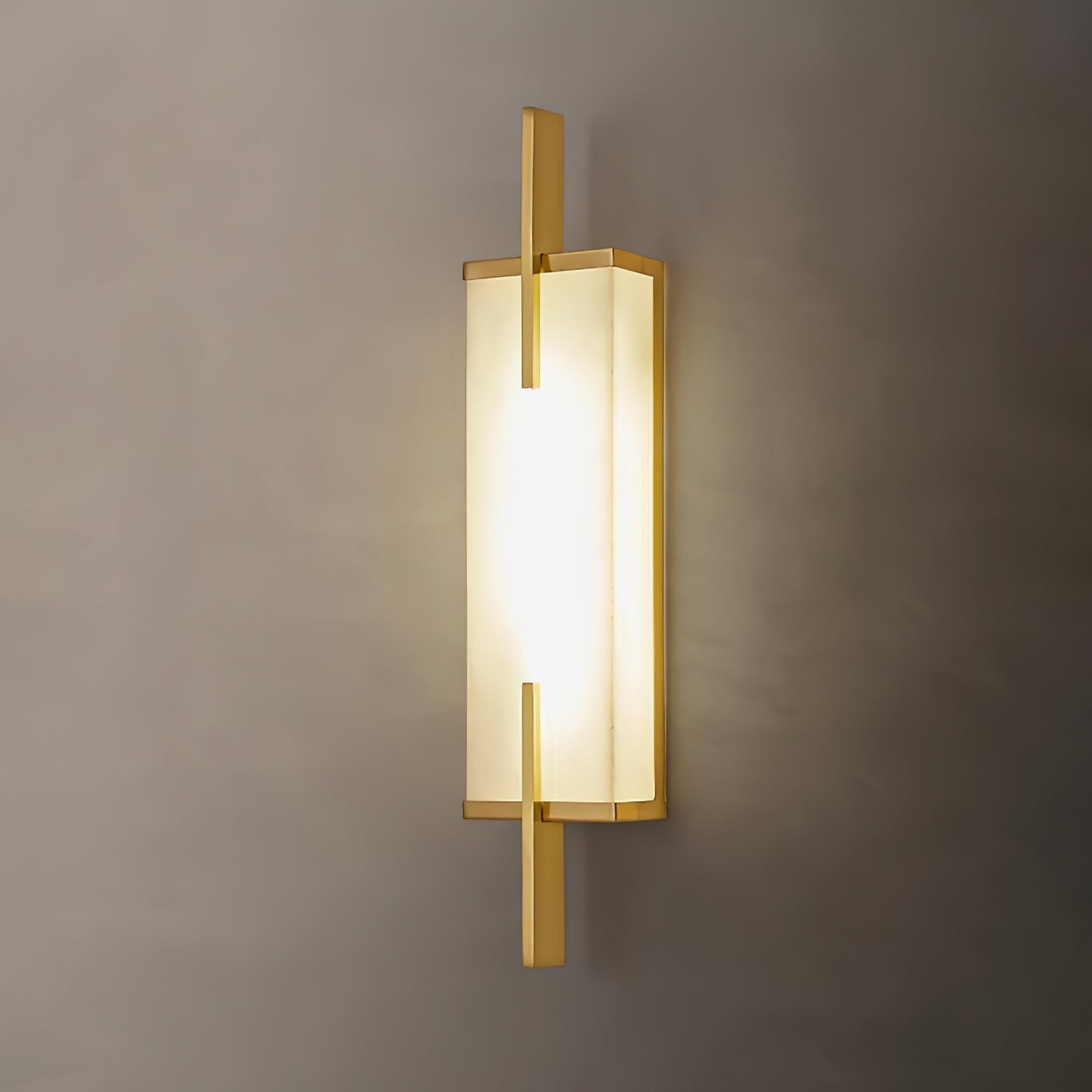 Komino Rectangular Alabaster Wall Light-Neutral Decor
