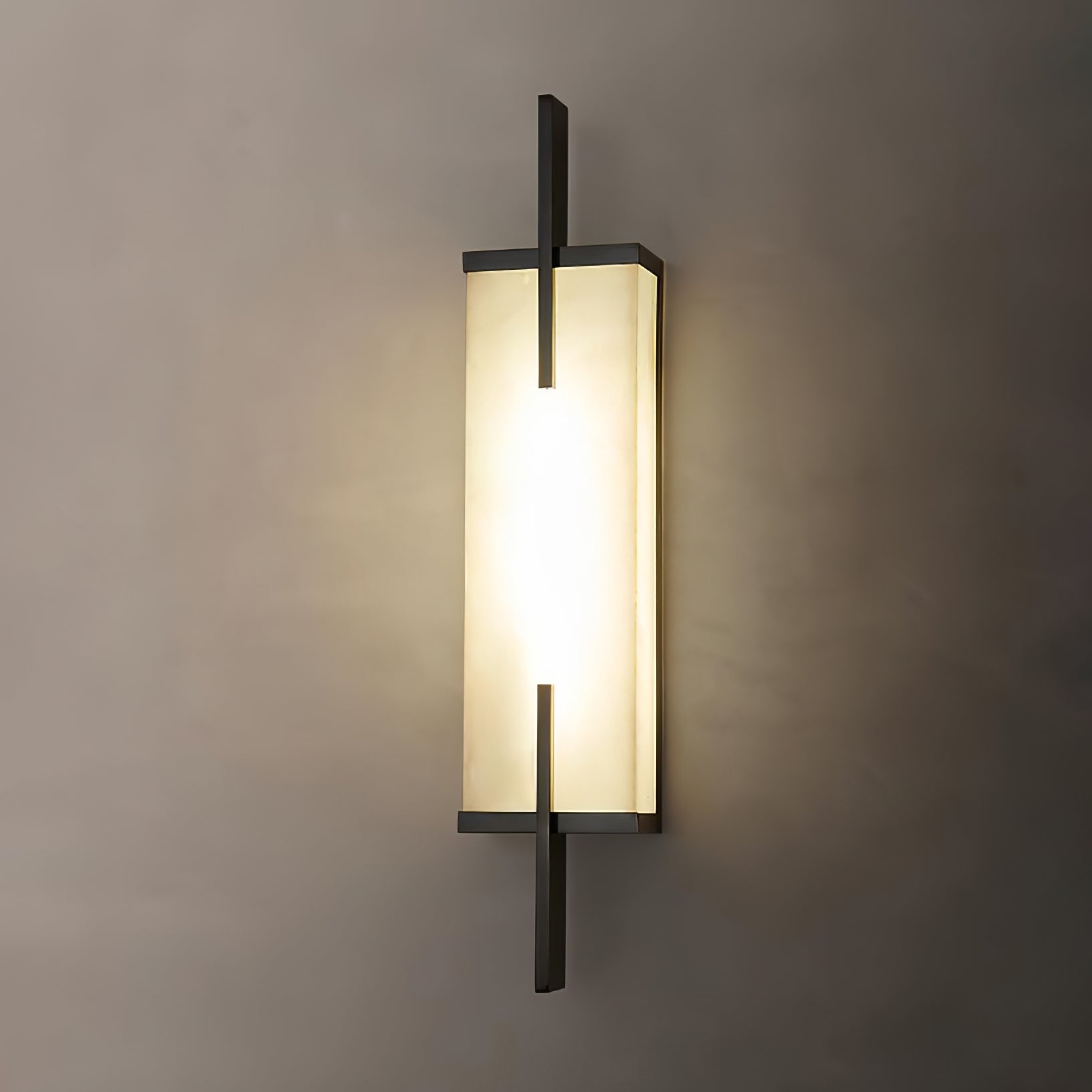 Komino Rectangular Alabaster Wall Light-Neutral Decor