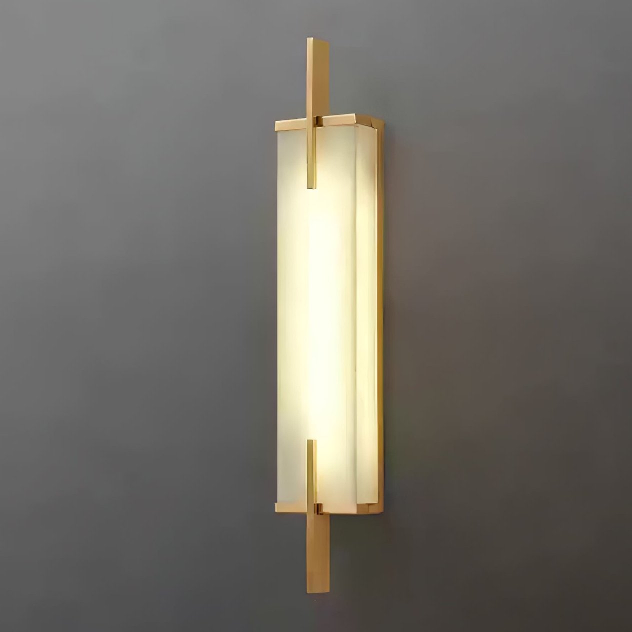 Komino Rectangular Alabaster Wall Light-Neutral Decor