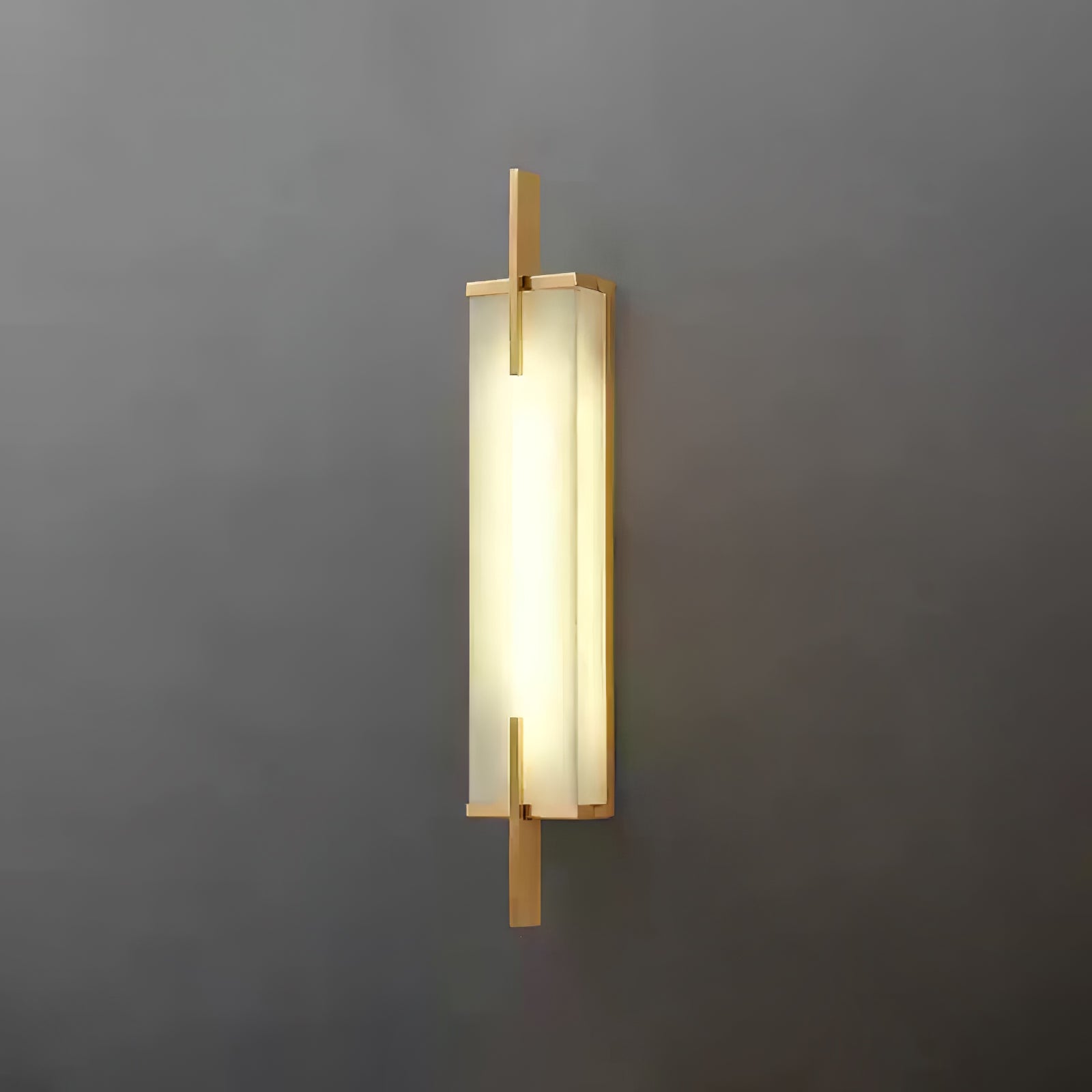 Komino Rectangular Alabaster Wall Light-Neutral Decor