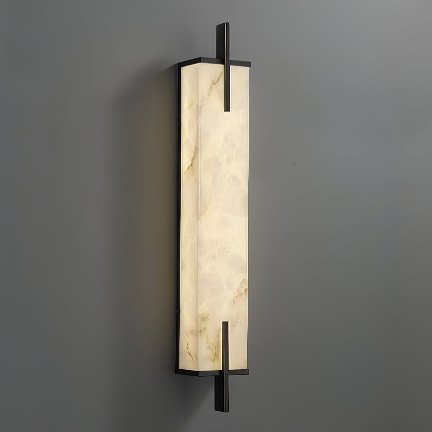 Komino Rectangular Alabaster Wall Light-Neutral Decor