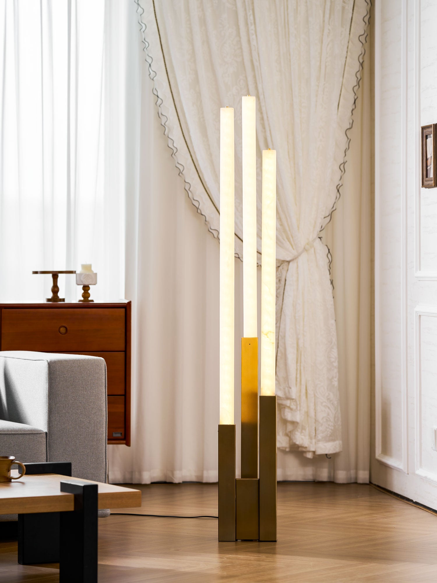 Callisto Alabaster Floor Lamp-Neutral Decor