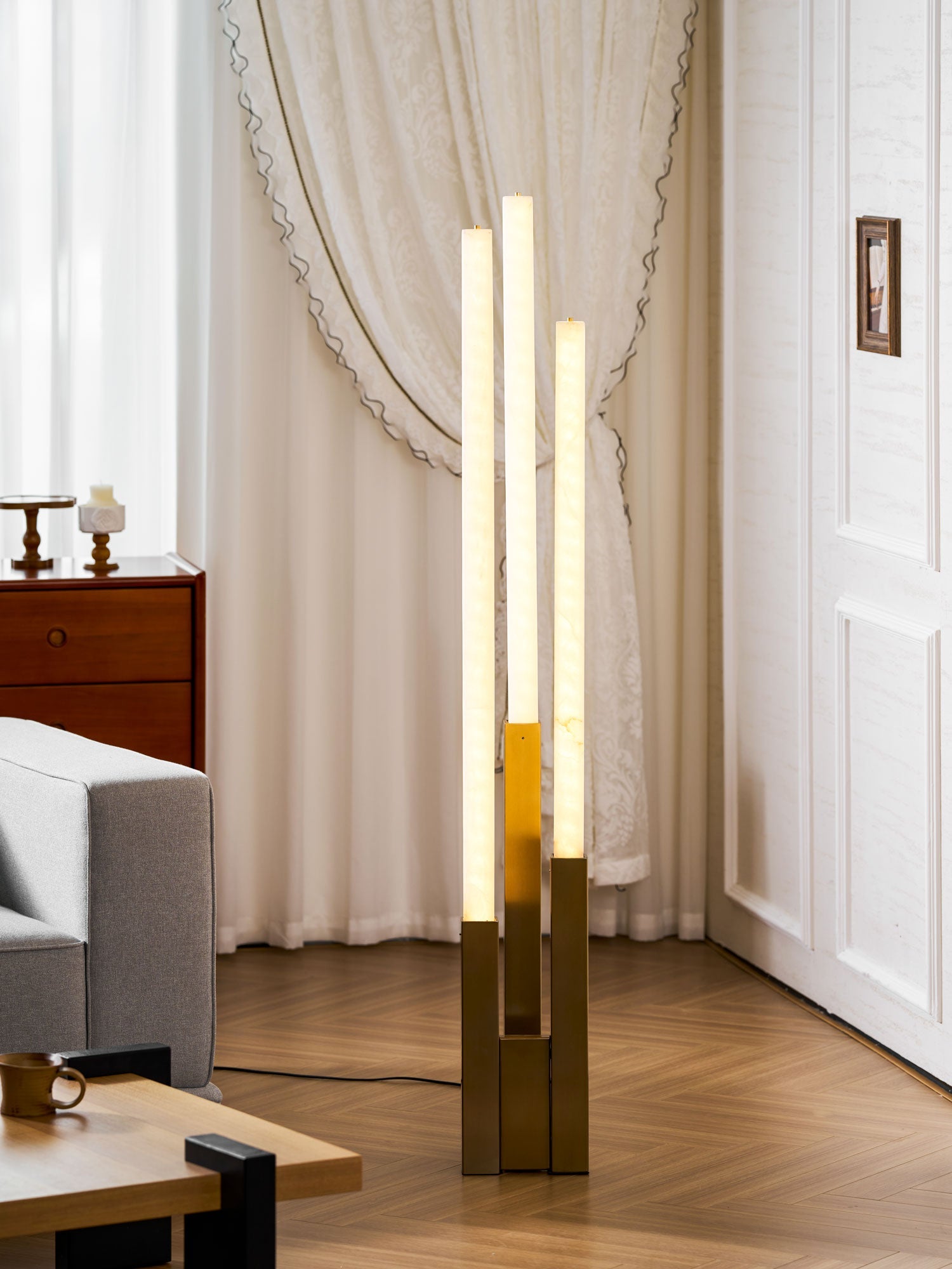 Callisto Alabaster Floor Lamp-Neutral Decor