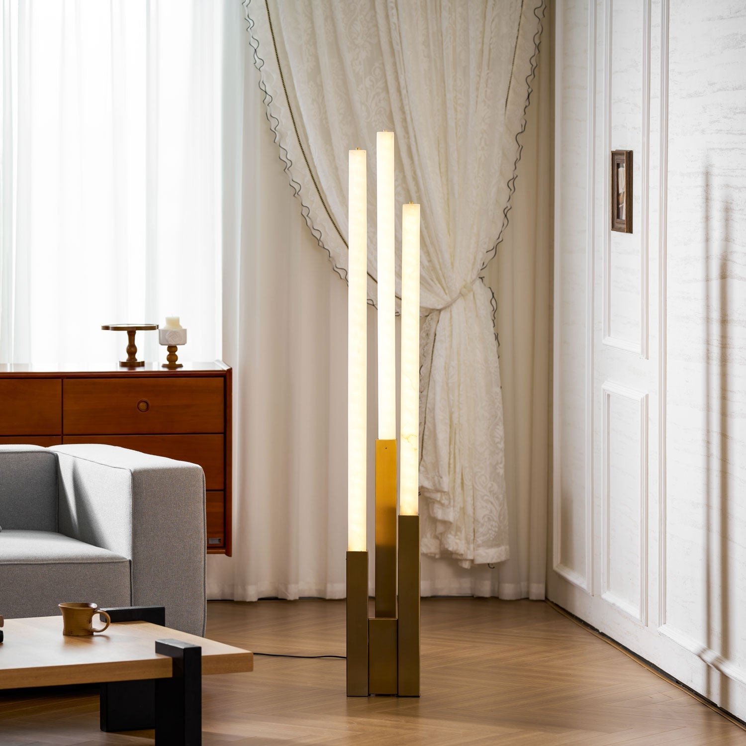 Callisto Alabaster Floor Lamp-Neutral Decor