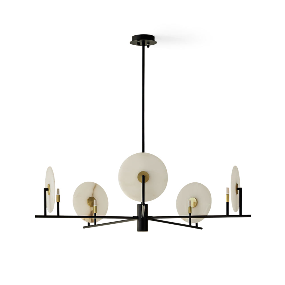 Callisto Chandelier Alabaster Moon Discs