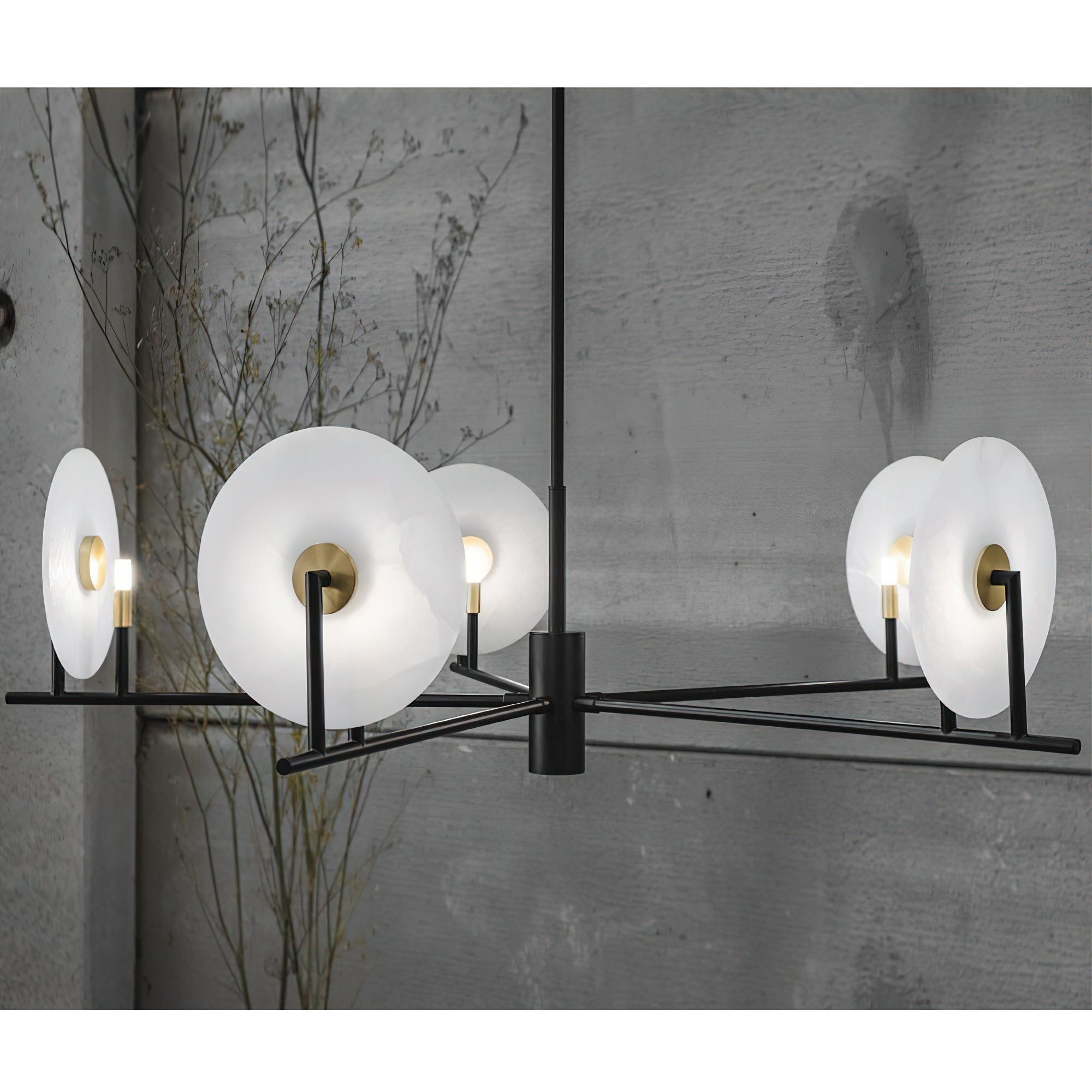 Callisto Chandelier Alabaster Moon Discs