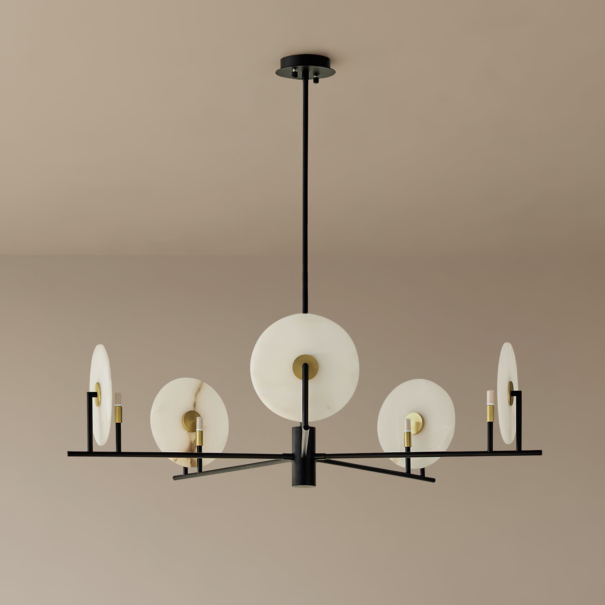 Callisto Chandelier Alabaster Moon Discs