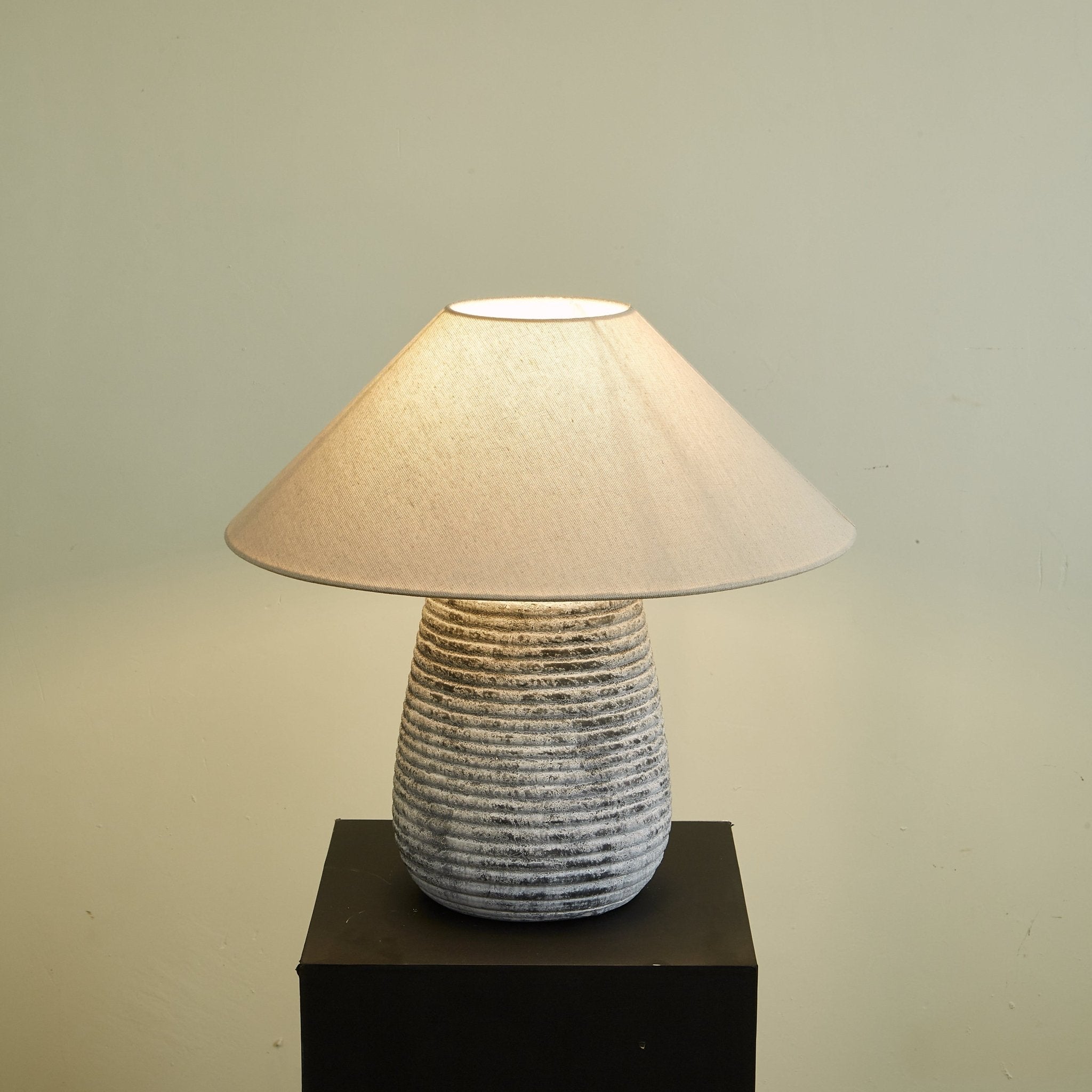 Clarissa Clear Fabric Table Lamp-Neutral Decor