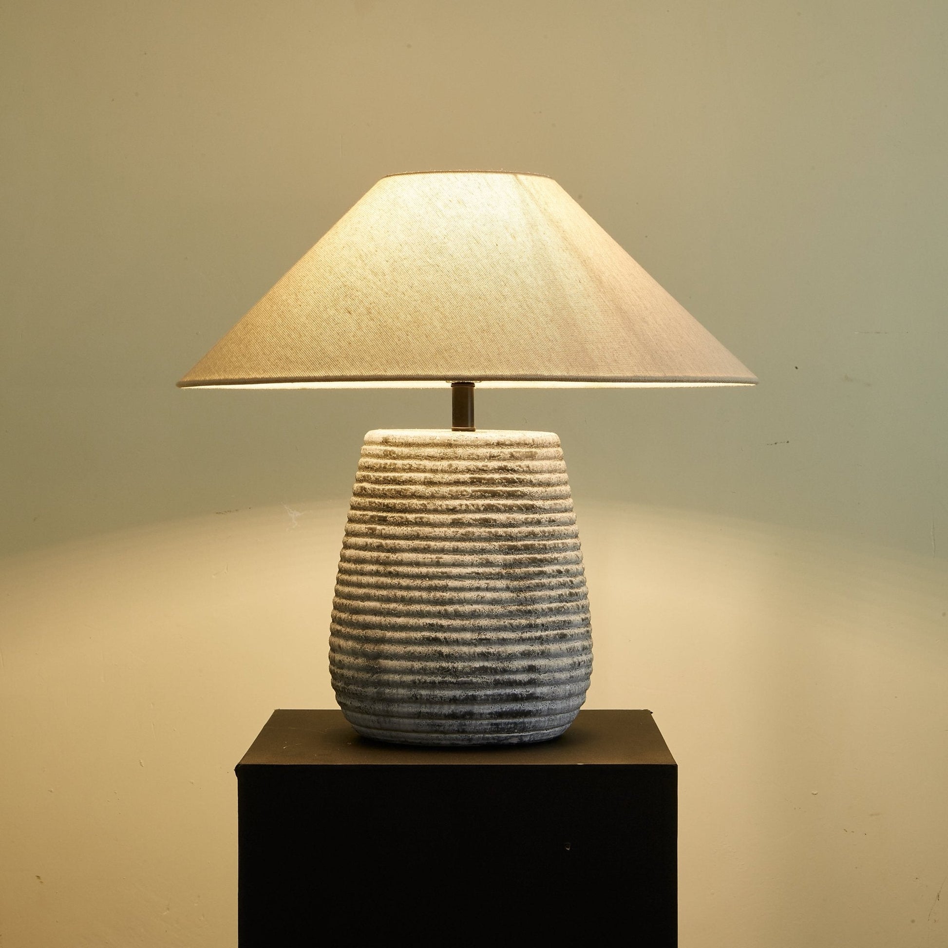 Clarissa Clear Fabric Table Lamp-Neutral Decor