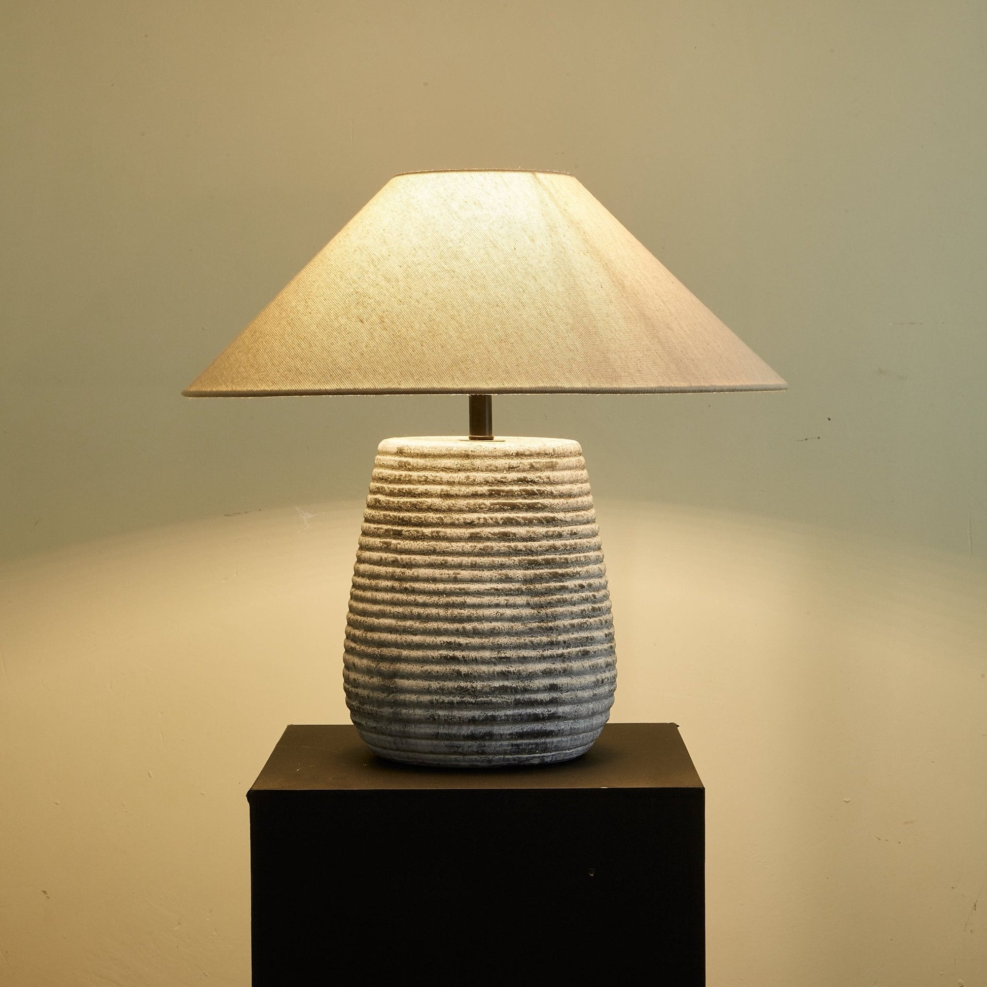 Clarissa Clear Fabric Table Lamp-Neutral Decor