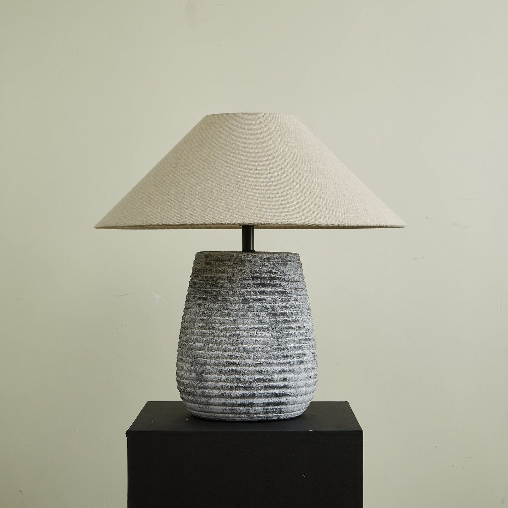 Clarissa Clear Fabric Table Lamp-Neutral Decor