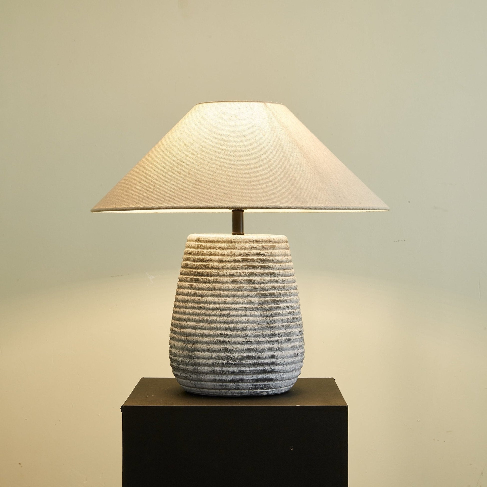 Clarissa Clear Fabric Table Lamp-Neutral Decor