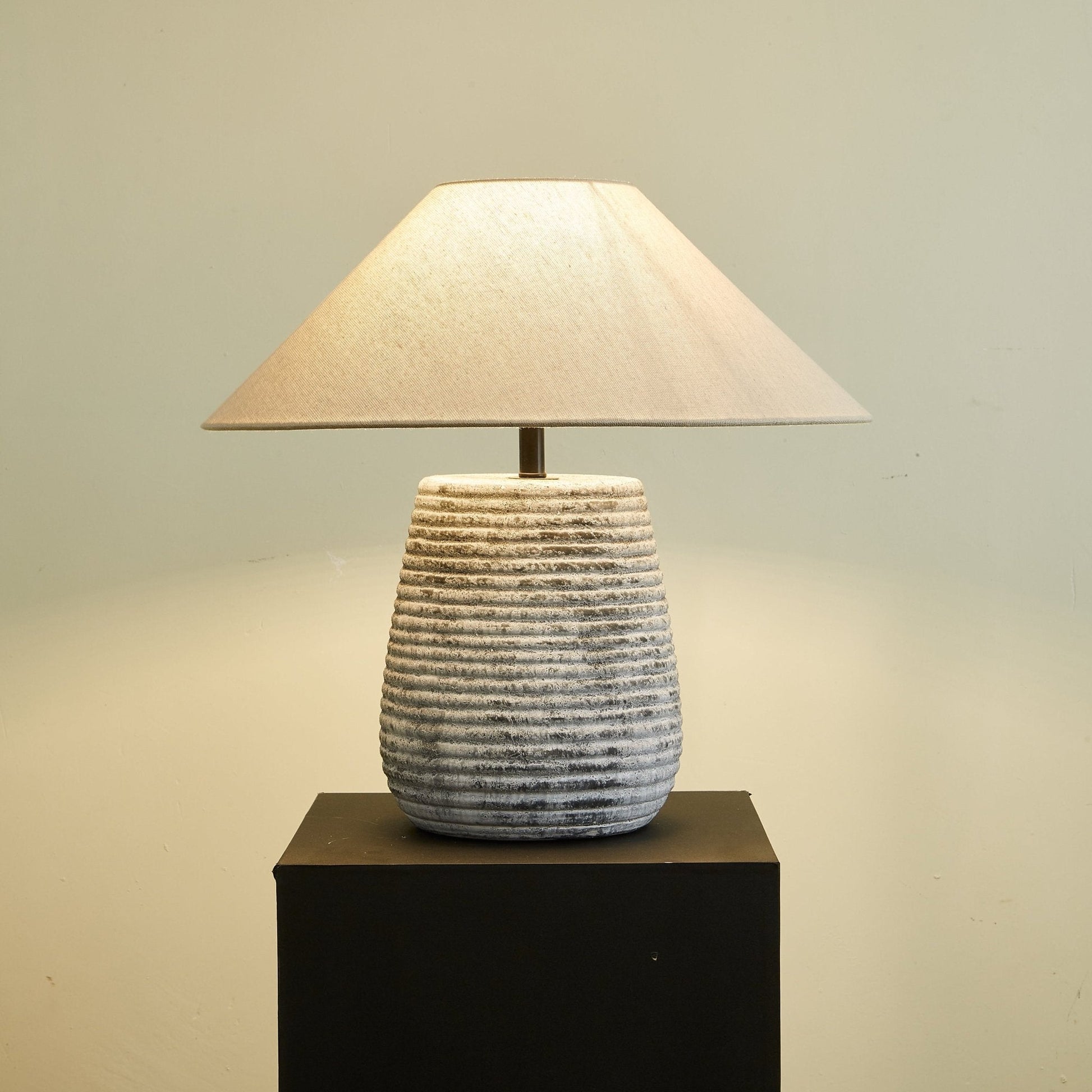 Clarissa Clear Fabric Table Lamp-Neutral Decor