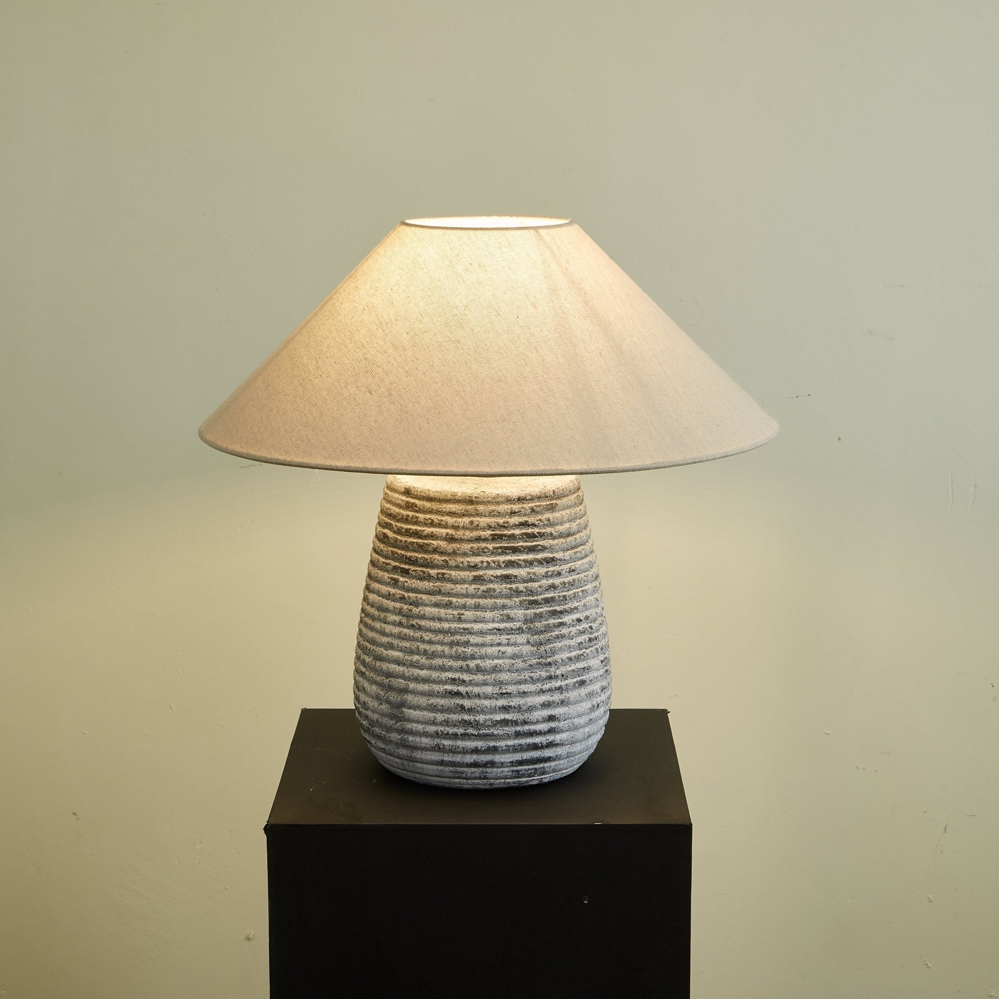 Clarissa Clear Fabric Table Lamp-Neutral Decor
