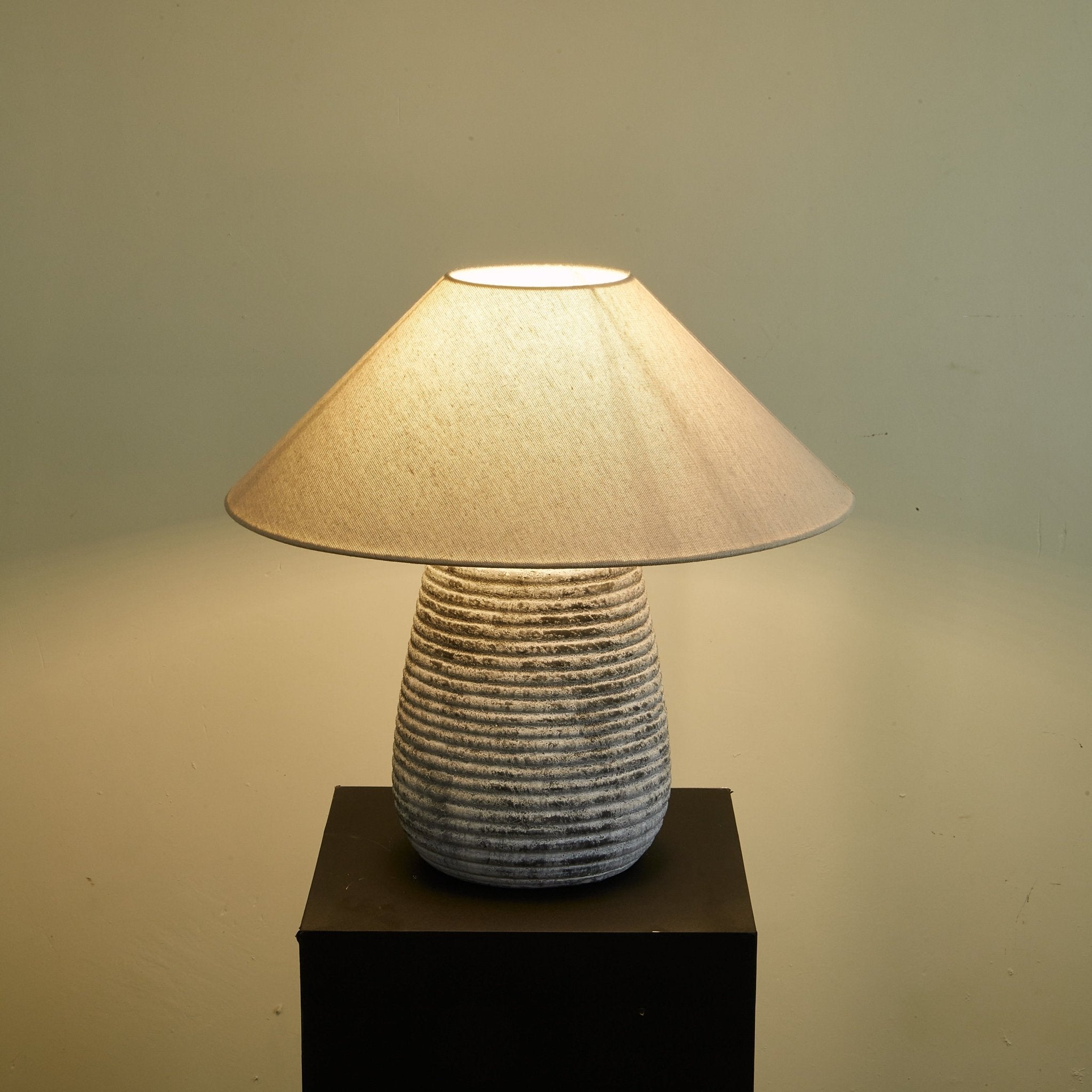 Clarissa Clear Fabric Table Lamp-Neutral Decor